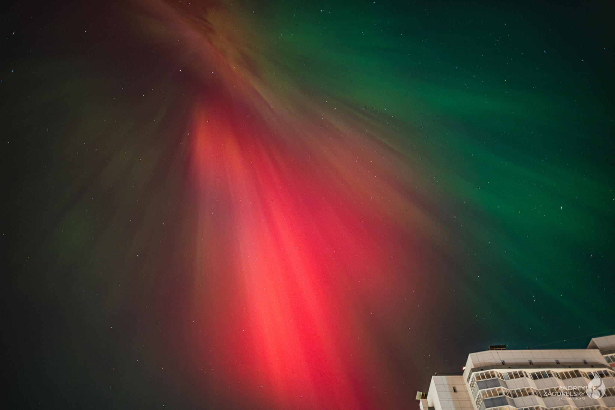 Colors spilled across the sky - My, Polar Lights, Starry sky, The photo, Permian, Perm Territory, Astrophoto, Longpost