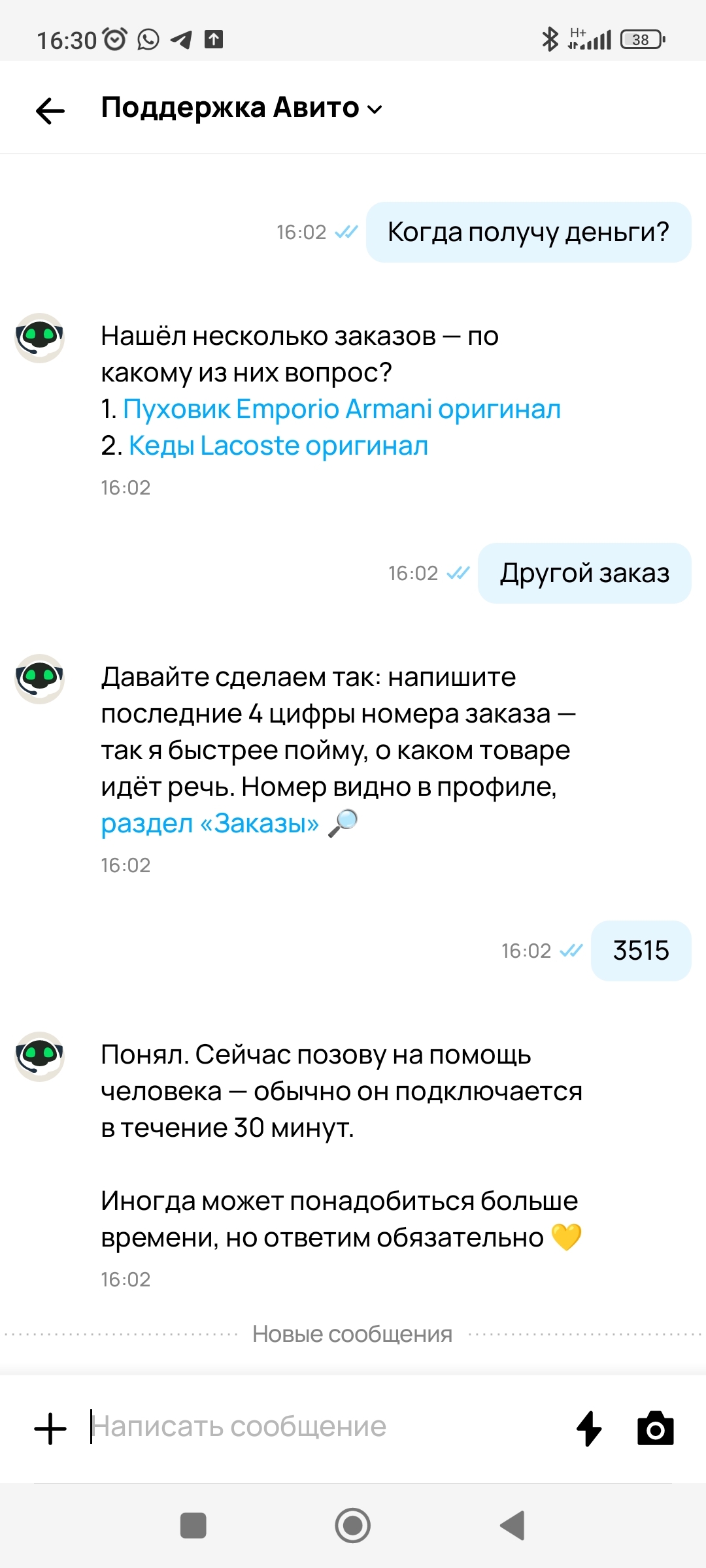 Авито отправило товар на утилизацию. Возвращать не хотят, компенсировать не хотят. Брендовый пуховик -8000 к - Авито, Недобросовестность, Длиннопост