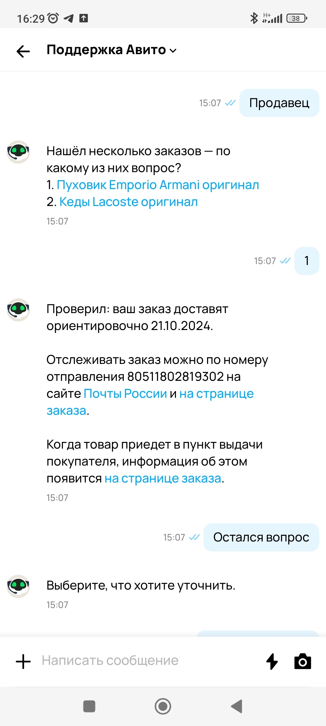 Авито отправило товар на утилизацию. Возвращать не хотят, компенсировать не хотят. Брендовый пуховик -8000 к - Авито, Недобросовестность, Длиннопост