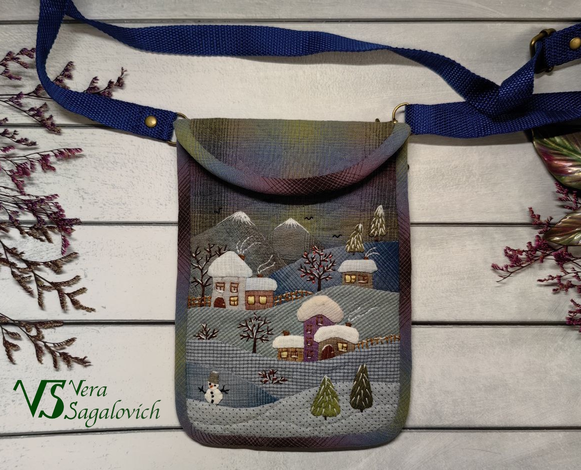 A little bit of winter in the autumn slush - My, With your own hands, Handmade, Needlework without process, Needlework, Сумка, Patchwork, Longpost