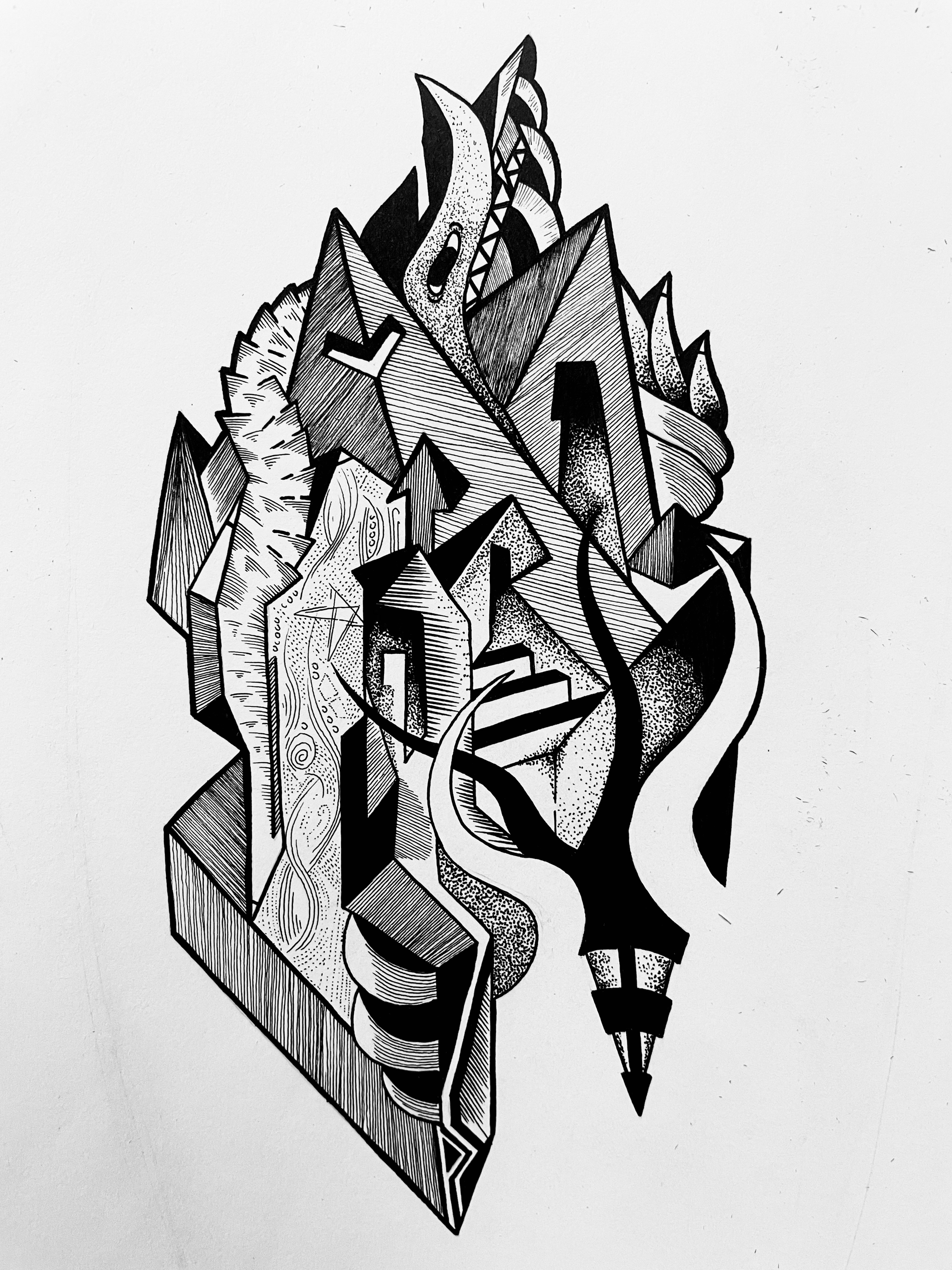 R'lyeh - My, Rliech, Rleich, Sketch, Black, White