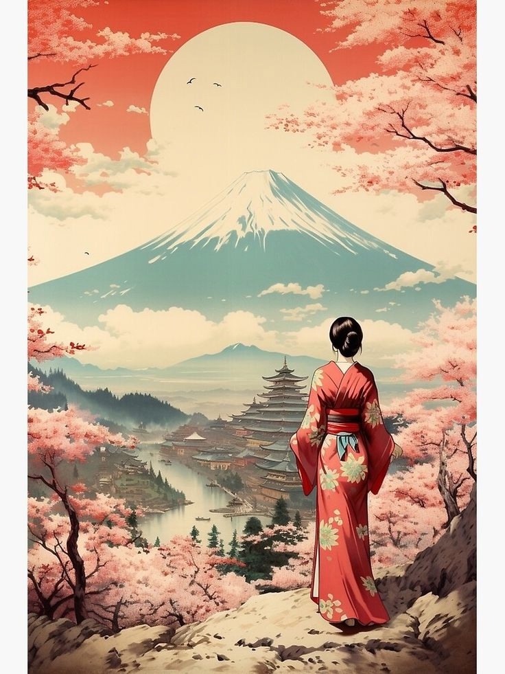 Beauty for your feed (pictures found by me on the Internet) - Japan, beauty, Milota, Geisha, Ukiyo-e, Japanese, Flowers, Kimono, Patterns, Sakura, Aesthetics, Beautiful view, Longpost