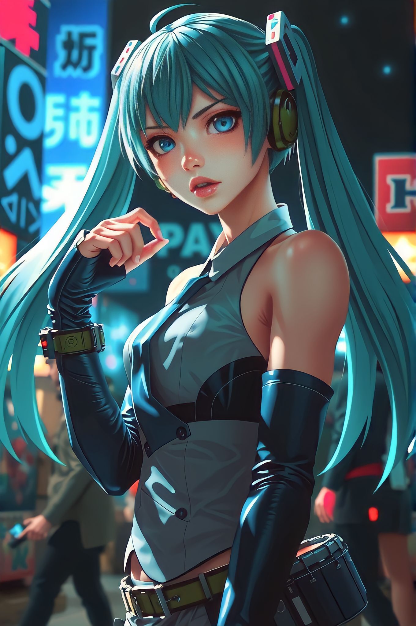 Miku - My, Neural network art, Anime, Flux, Hatsune Miku, Нейронные сети, Video, Soundless, Longpost