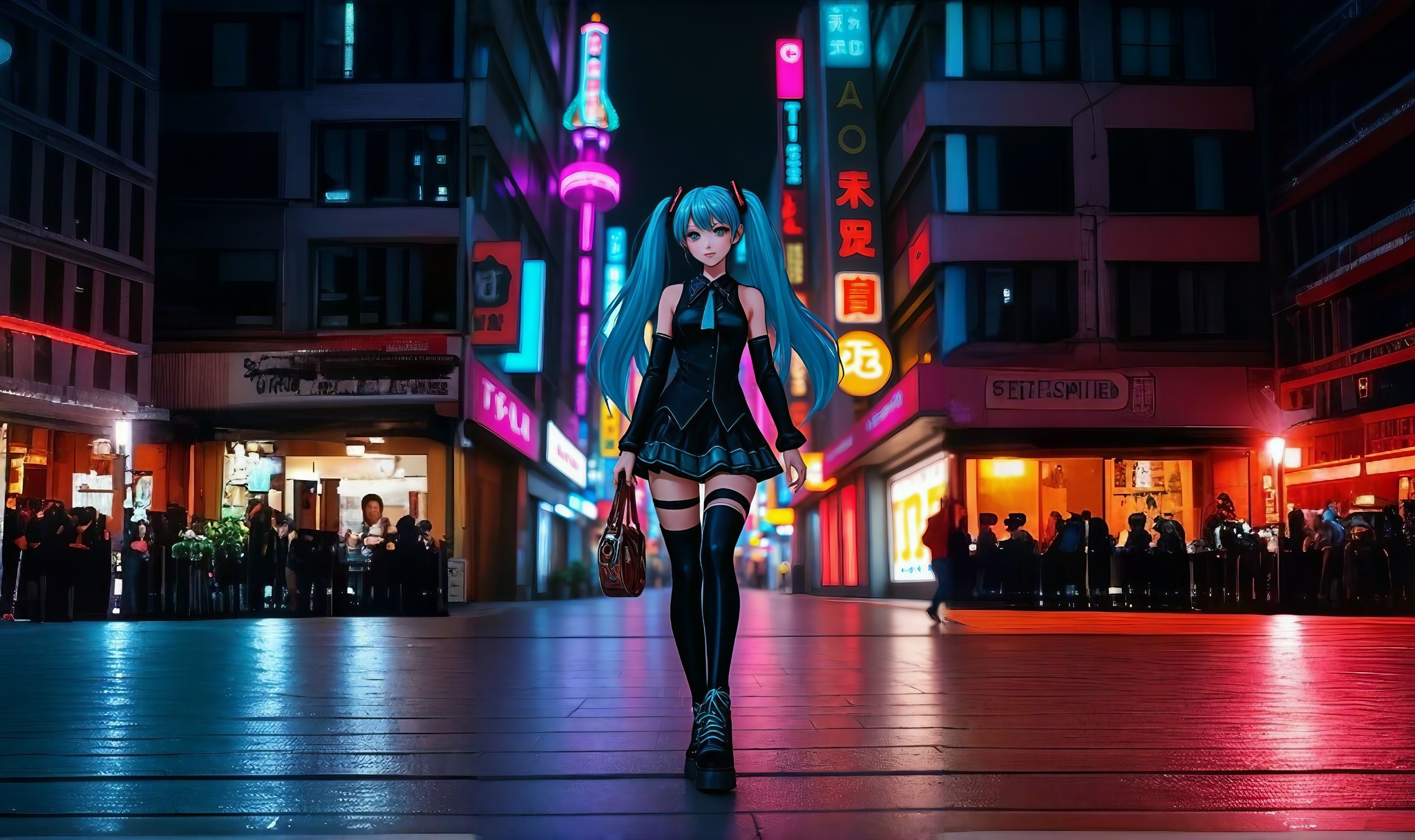 Miku - My, Neural network art, Anime, Flux, Hatsune Miku, Нейронные сети, Video, Soundless, Longpost