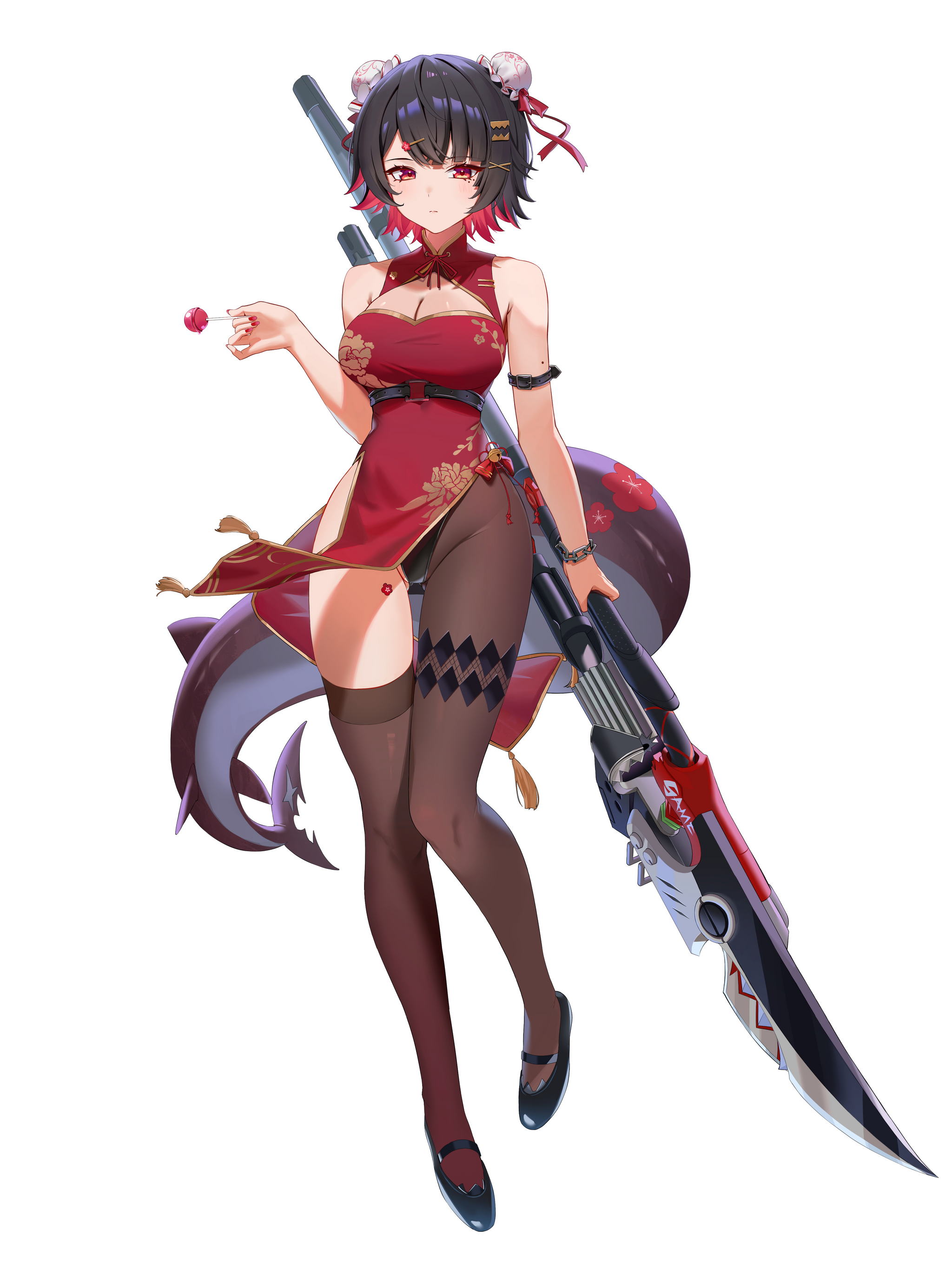 Ellen - Anime art, Zenless Zone Zero, Ellen Joe (zzz), Qipao, Tail