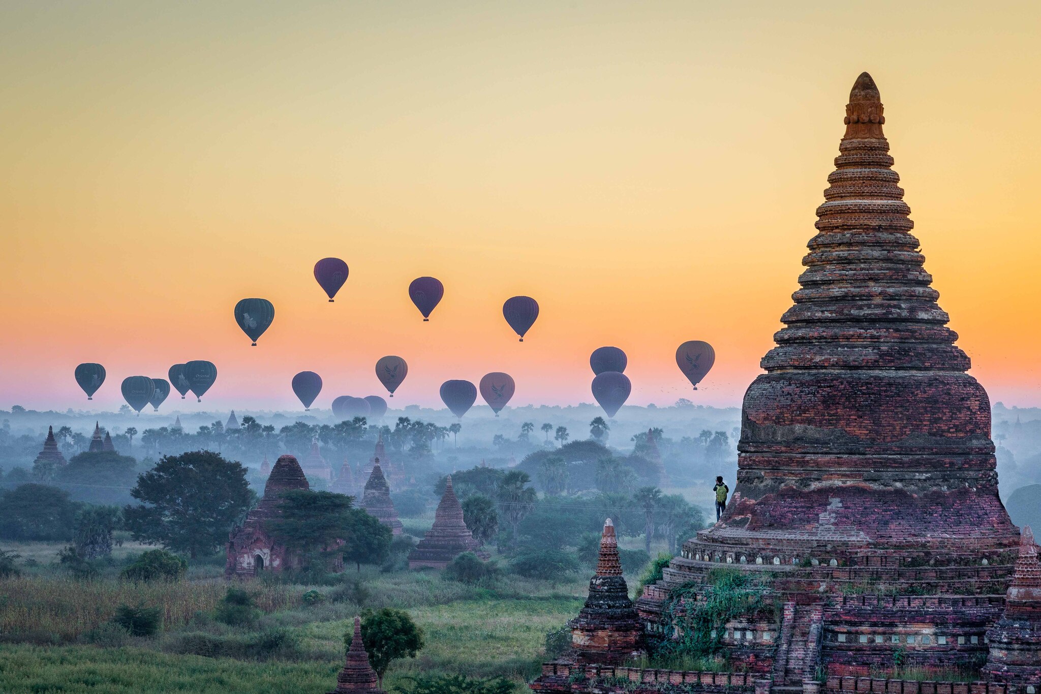 Wonderful sunrise over pagoda. Myanmar - My, Myanmar, Travels, Pagoda, Buddhism, Landscape, beauty, Around the world