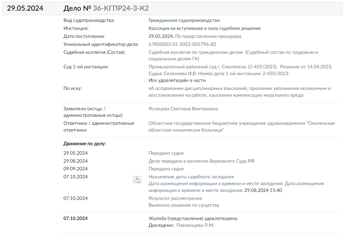 Здоровье детей в Смоленске никому не нужно - 2.  Как можно выиграть в Верховном Суде, но ничего не добиться - Моё, Врачи, Медицина, Суд, Закон, Лига юристов, Больница, Увольнение, Смоленск, Юриспруденция, Верховный суд, Право, Несправедливость, Юристы, Офтальмология, Прокуратура, Минздрав, Юридические истории, Длиннопост, Негатив