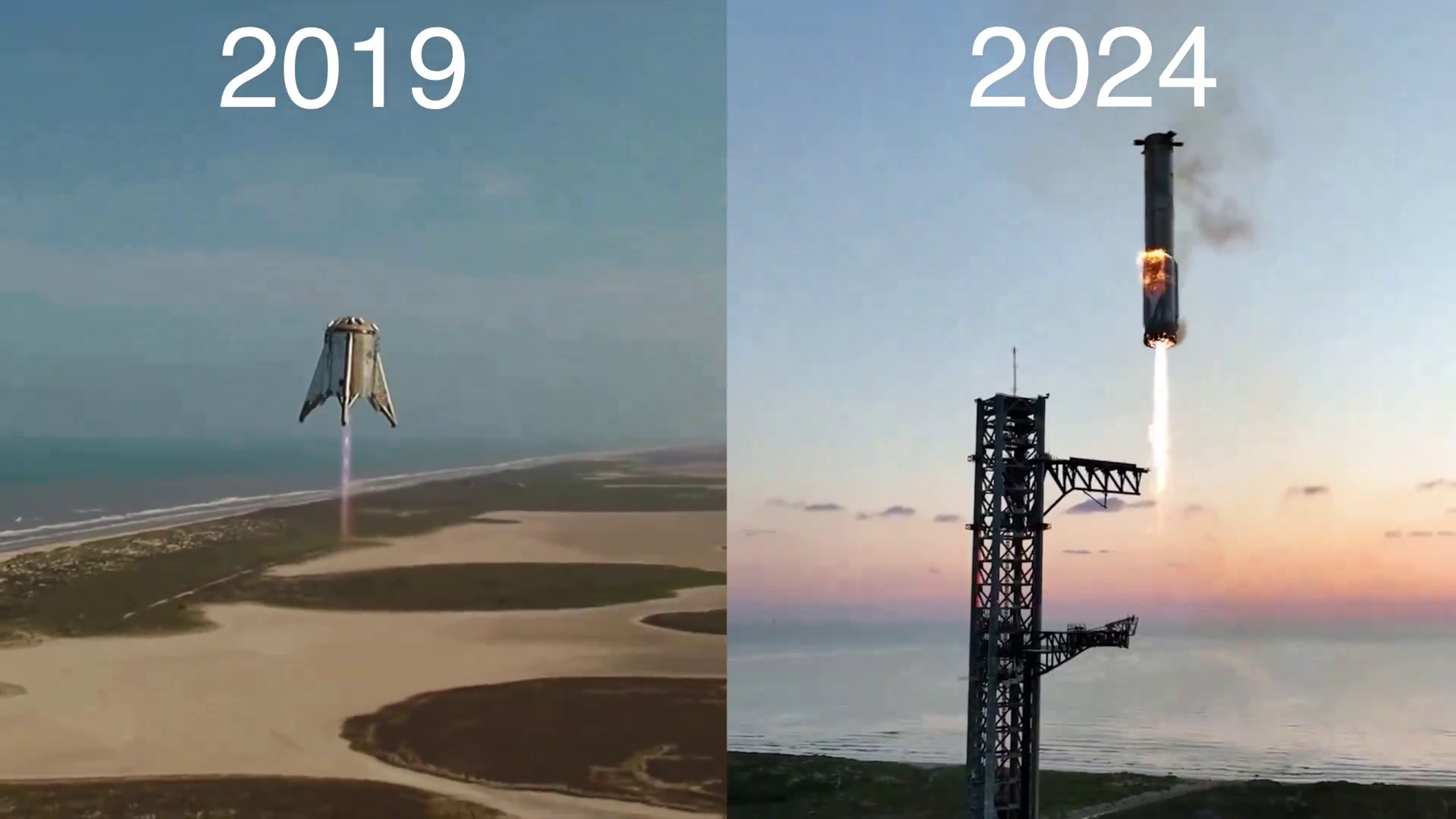 SpaceX launches fifth Starship. The super-heavy rocket Super Heavy returns to the launch pad after liftoff. Before and after - It Was-It Was, news, USA, Space, Rocket, Rocket launch, Booster Rocket, Technologies, Spacex, Elon Musk, Society, Video