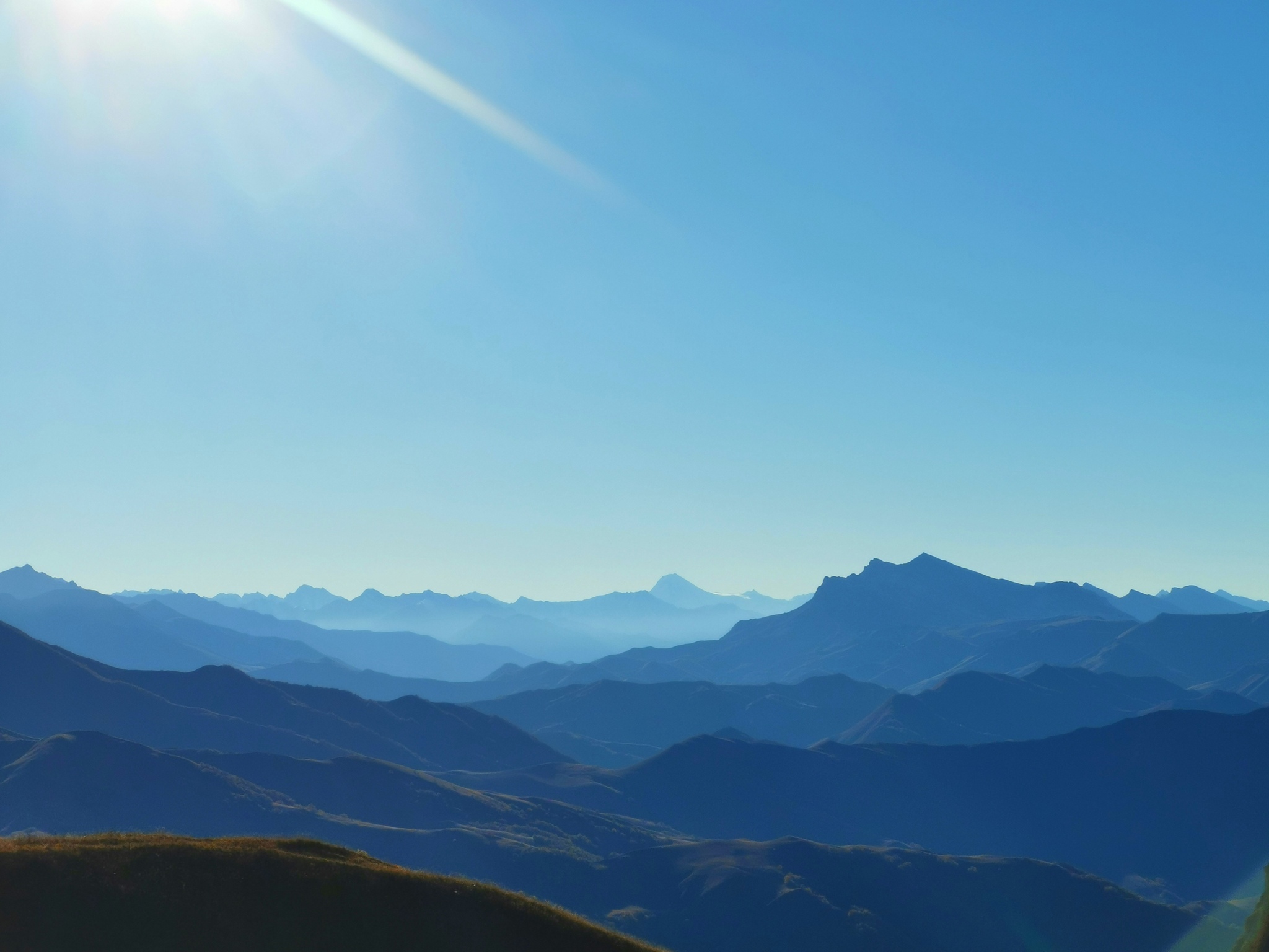 Blue silhouettes - My, Mobile photography, The mountains, Chechnya, Caucasus, Tourism, Travel across Russia