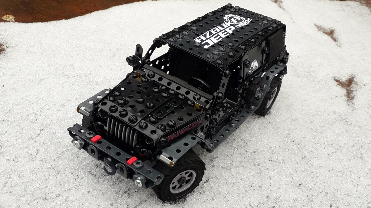 Jeep Wrangler Rubicon made of metal construction set, wire, rubber and cardboard - My, Jeep Wrangler, Jeep, SUV, Modeling, Scale model, Constructor, Longpost, Metal constructor