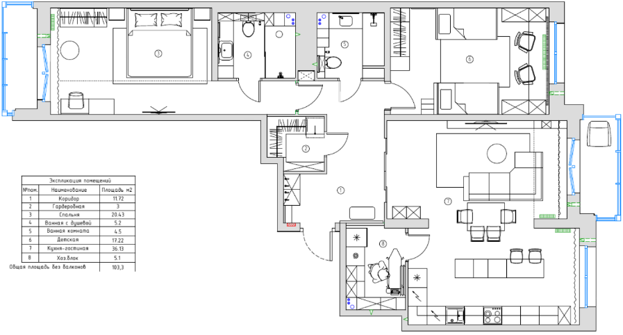 Design project of an apartment with wood accents in the Grand View residential complex in St. Petersburg - Interior Design, Design, Interior, Saint Petersburg, Repair, Longpost