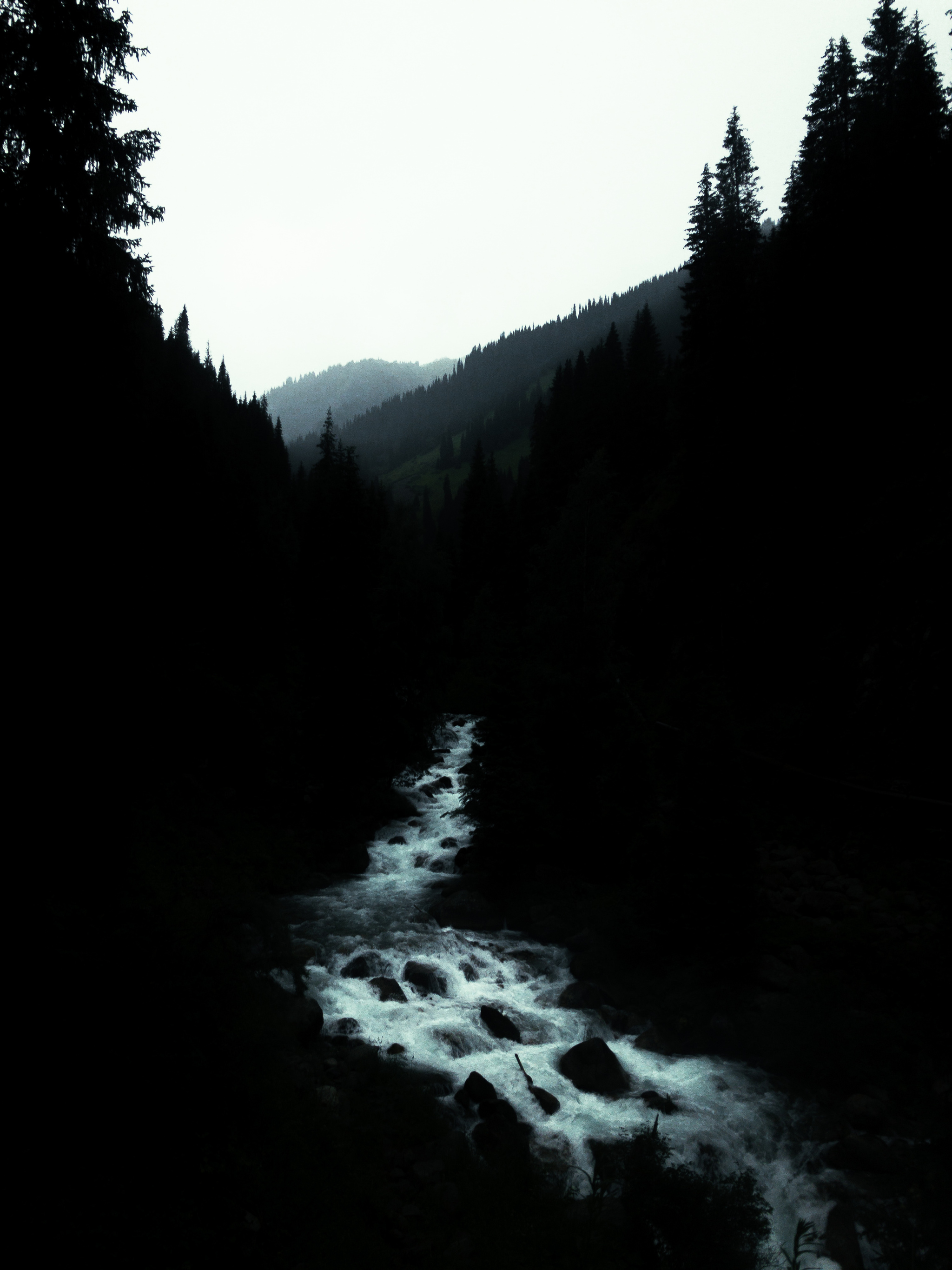 Twilight - My, Mobile photography, Kazakhstan, Nature, The mountains, River, Almaty, iPhone, Landscape, Beautiful view, The photo