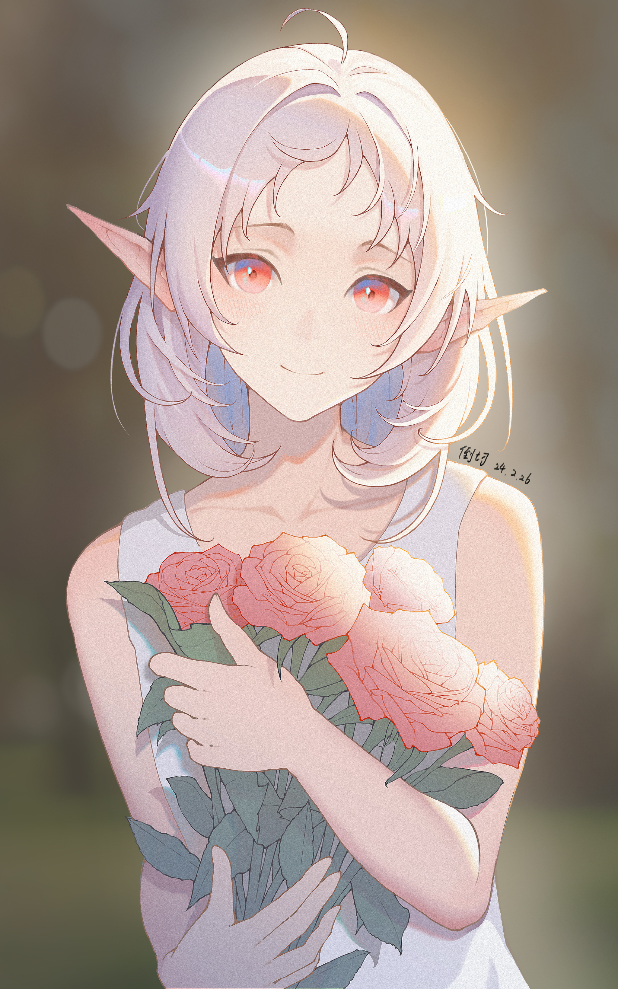 Happy Sylphiette - Sylphiette, Mushoku tensei, Anime art, Anime, Art, Flowers