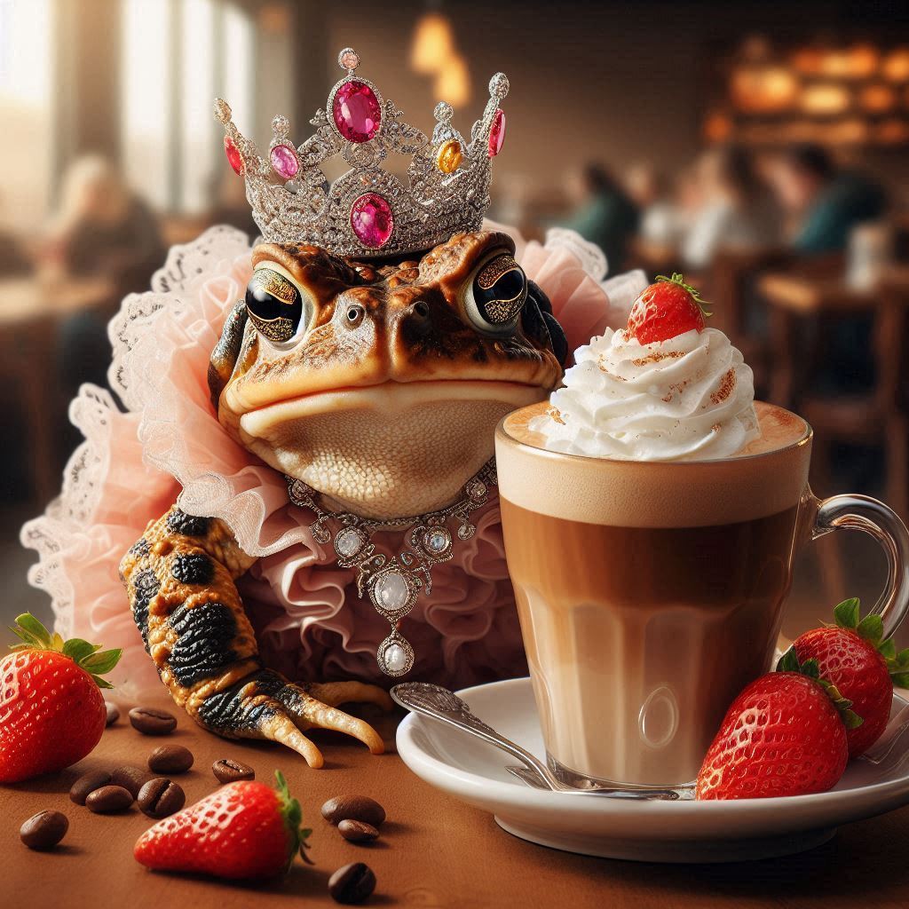 What kind of frog are you today? - My, Art, Toad, Memes, Wednesday, Princess, It Is Wednesday My Dudes, Neural network art, Frogs, Wizards, Cocktail, Strawberry (plant)