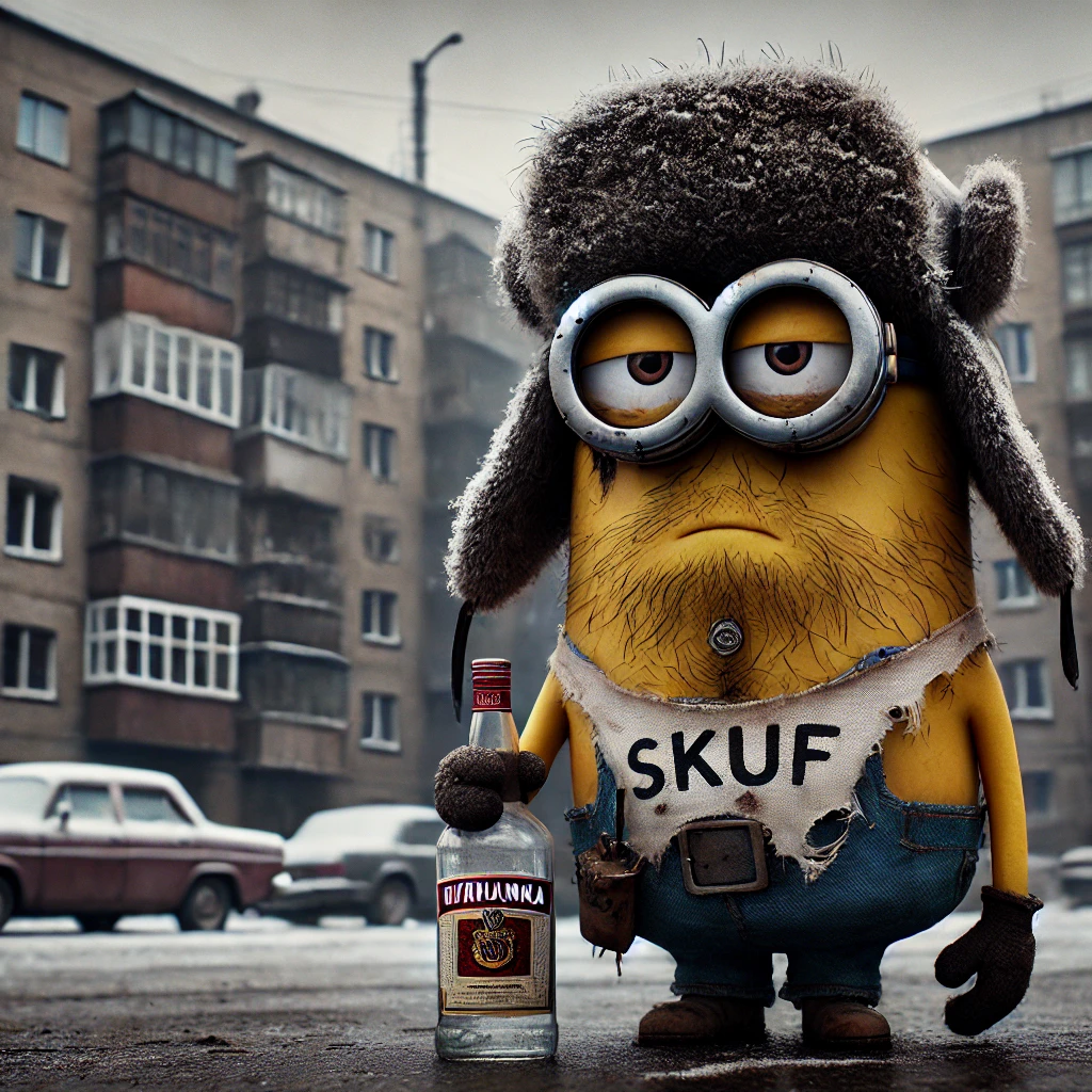 Minion Skuf in Russia - My, Neural network art, Humor, Telegram (link), Skufs, Longpost