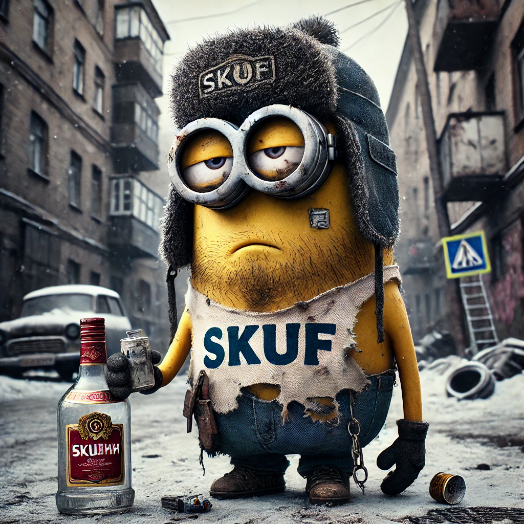 Minion Skuf in Russia - My, Neural network art, Humor, Telegram (link), Skufs, Longpost