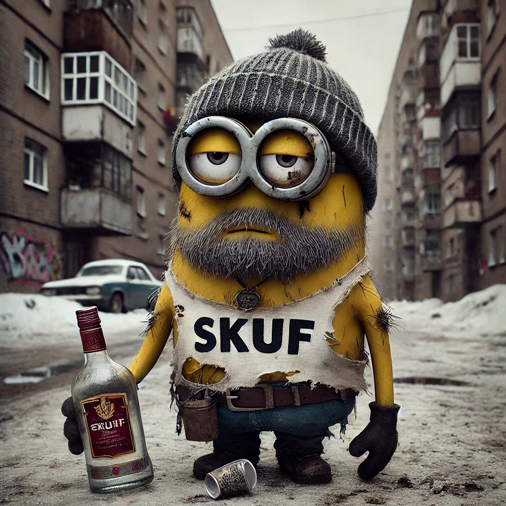 Minion Skuf in Russia - My, Neural network art, Humor, Telegram (link), Skufs, Longpost