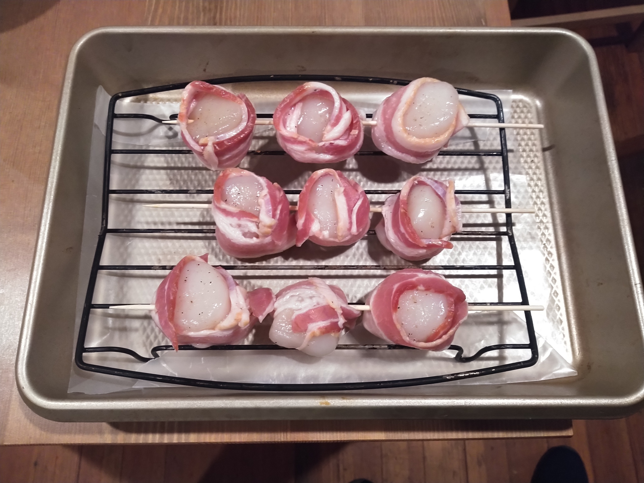 Bacon Wrapped Scallops for LL - My, Men's cooking, Cooking, Recipe, Salad, Ingredients, Bacon, Scallop, Light, Longpost