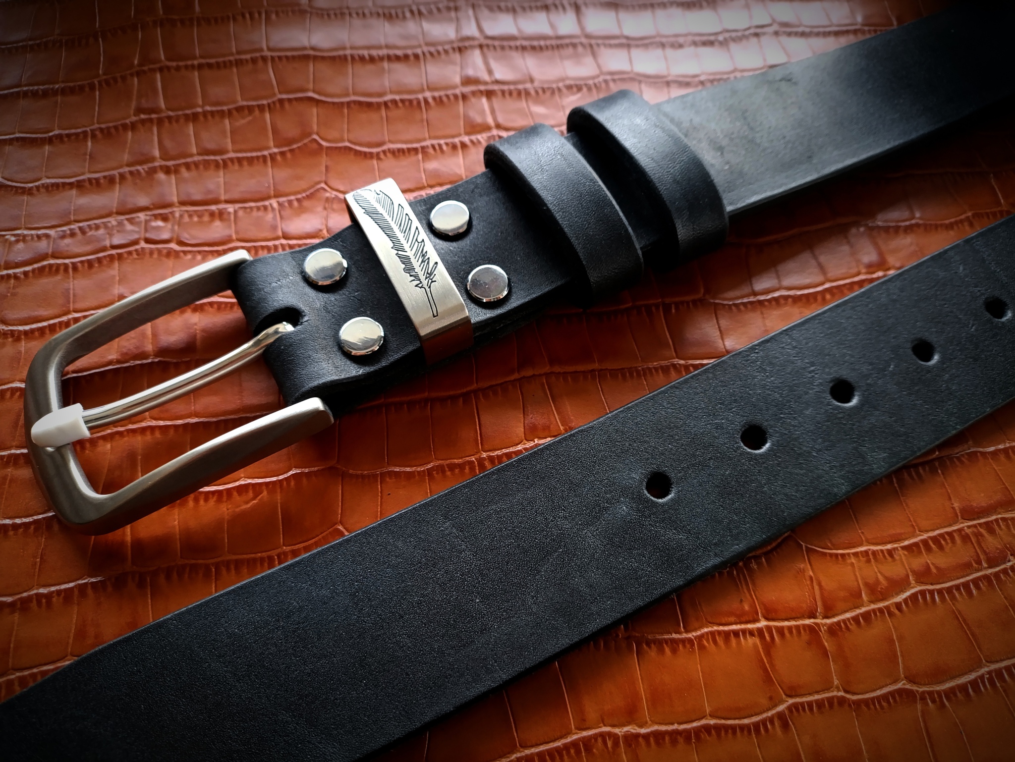 Belt - My, Leather products, Belt, Presents, New Year, Natural leather, Longpost, Needlework without process