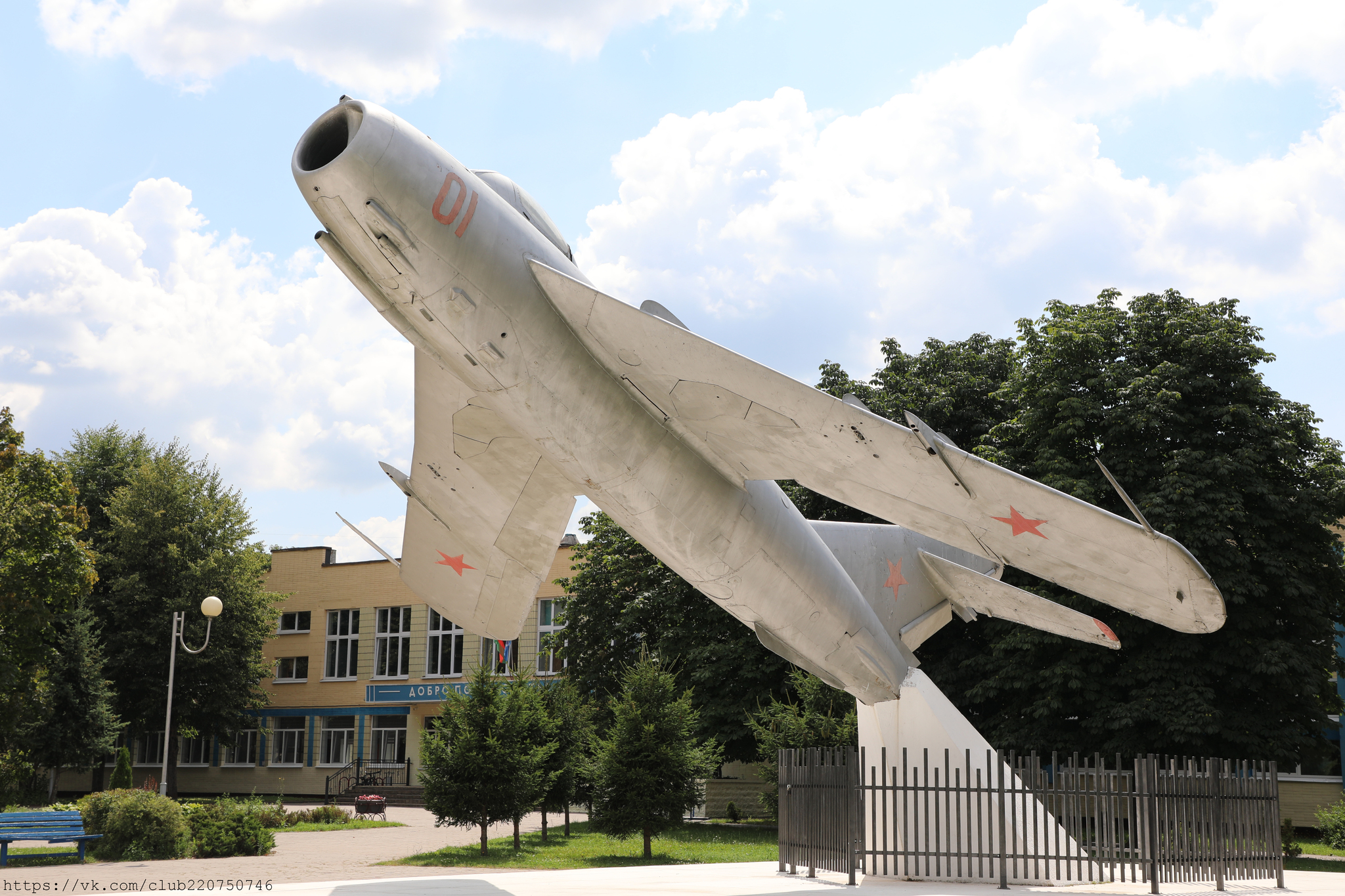 MiG-17, Minsk, territory of gymnasium #30. July 24, 2024 - My, Republic of Belarus, Military equipment, Armament, Aviation, Military aviation, Army, Fighter, Longpost