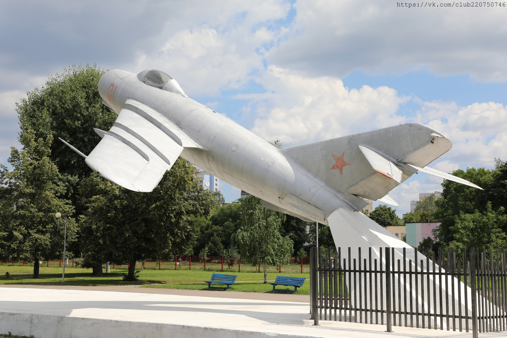 MiG-17, Minsk, territory of gymnasium #30. July 24, 2024 - My, Republic of Belarus, Military equipment, Armament, Aviation, Military aviation, Army, Fighter, Longpost