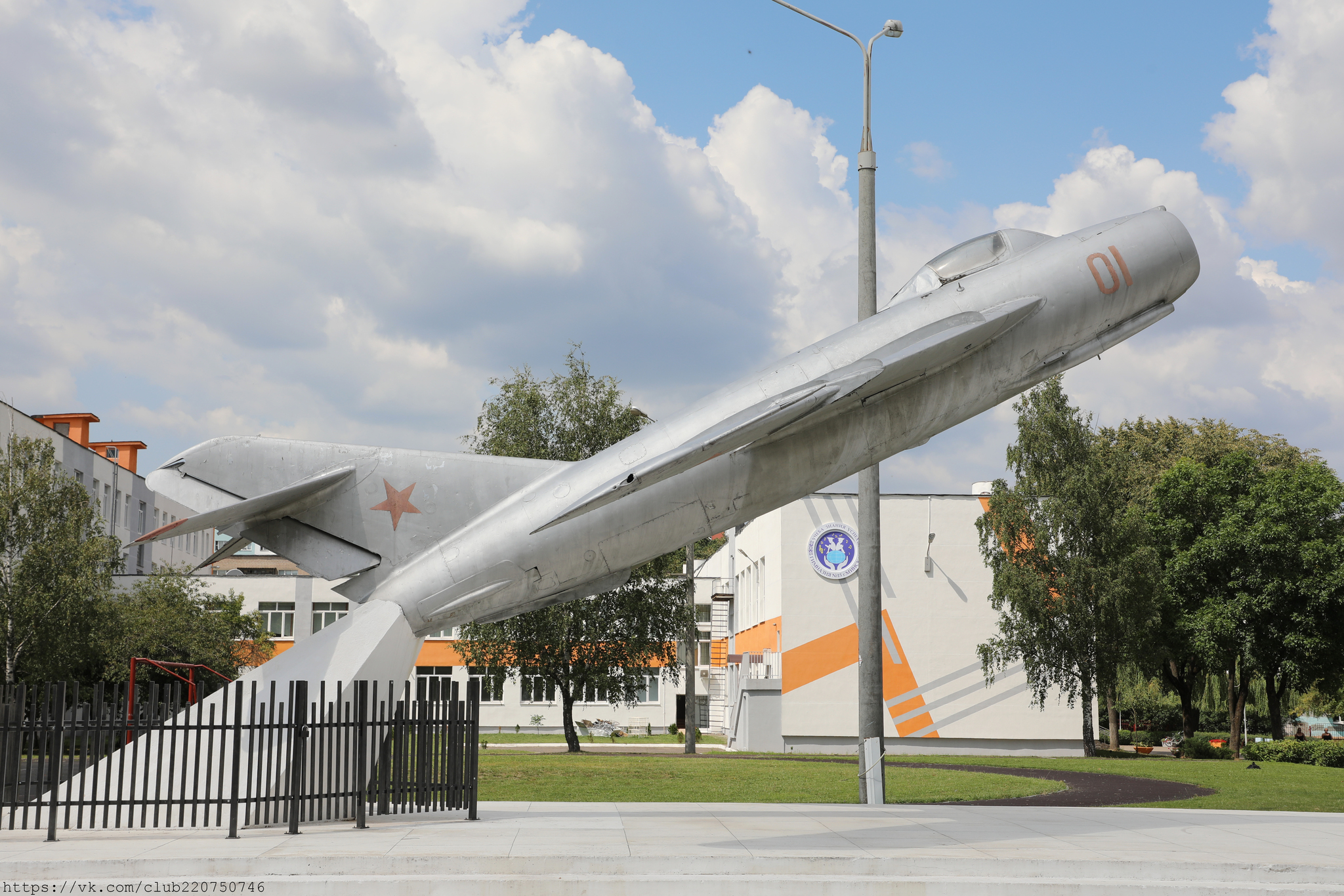 MiG-17, Minsk, territory of gymnasium #30. July 24, 2024 - My, Republic of Belarus, Military equipment, Armament, Aviation, Military aviation, Army, Fighter, Longpost