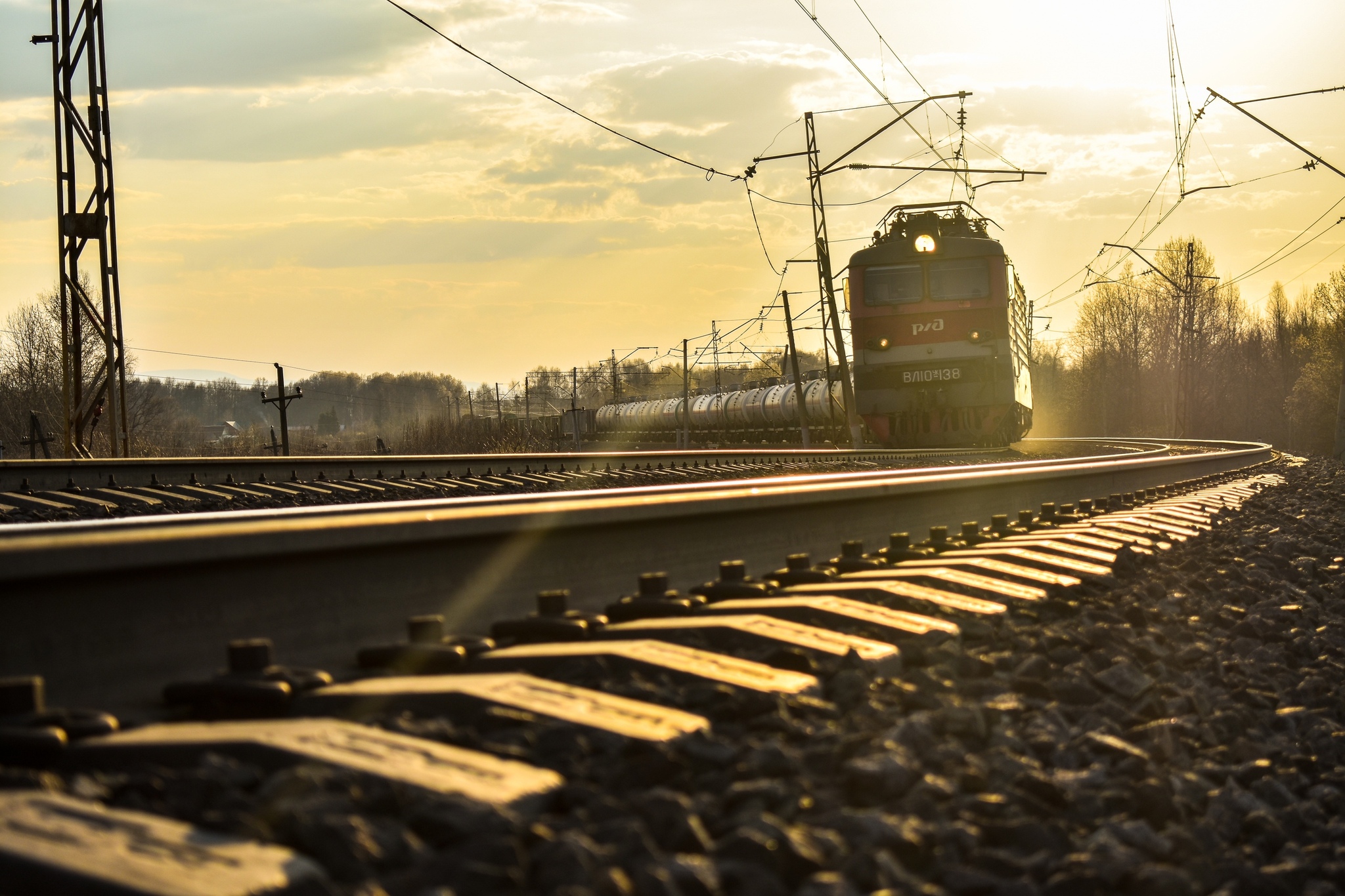 Good afternoon - My, Photographer, The photo, Beautiful view, A train, Railway, Sunset, Longpost