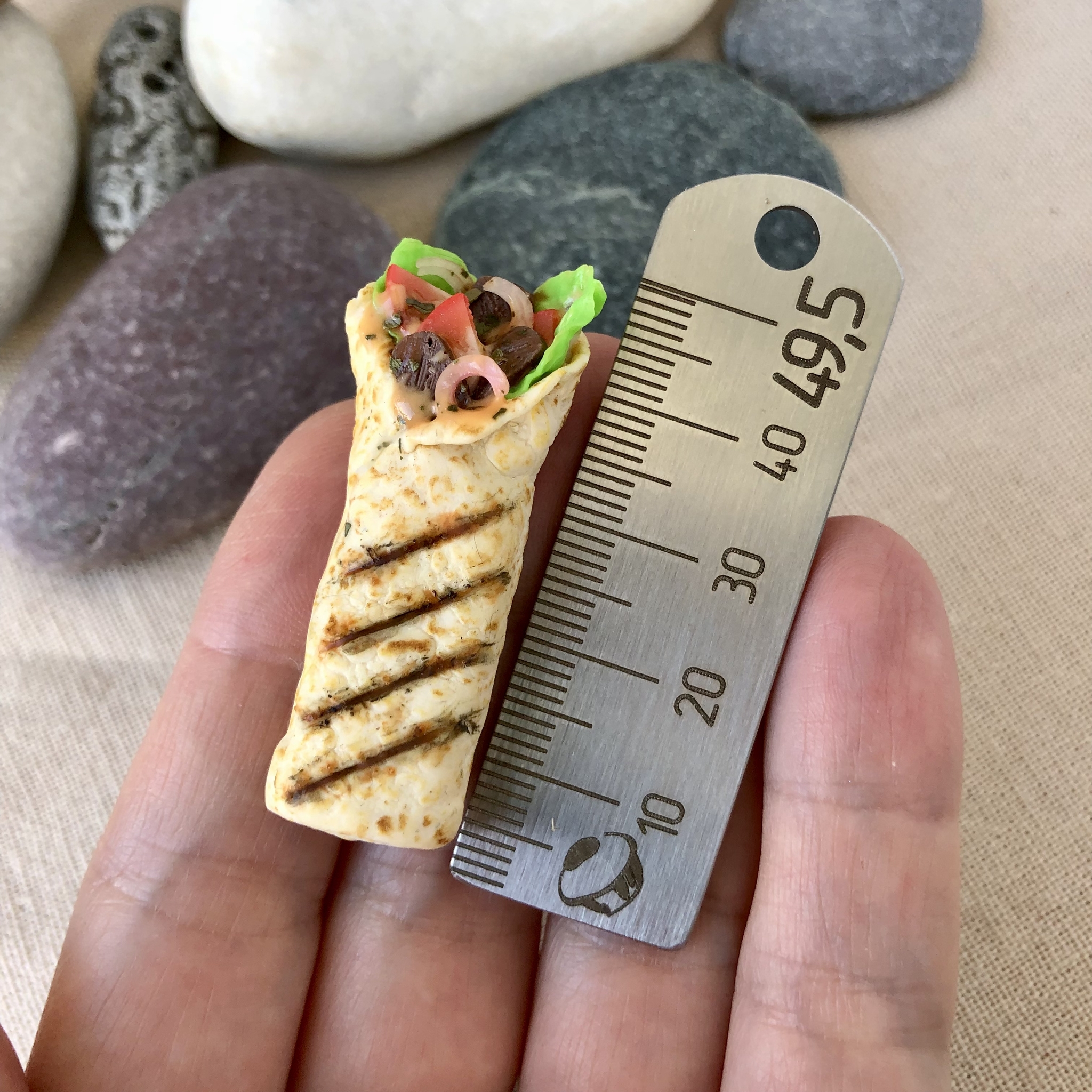 Useful thing - My, Shawarma, Ruler, Pick-up headphones, Polymer clay, Decoration, Miniature, Shawarmaster, Humor, 49 and 5