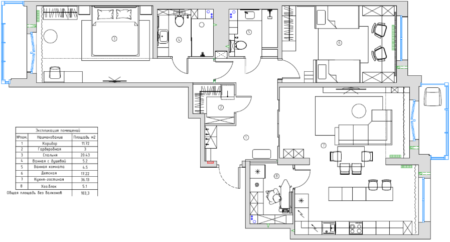 Design project of an apartment in a modern style in the Stockholm residential complex in St. Petersburg - Interior Design, Design, Interior, Saint Petersburg, Repair, Longpost, Design