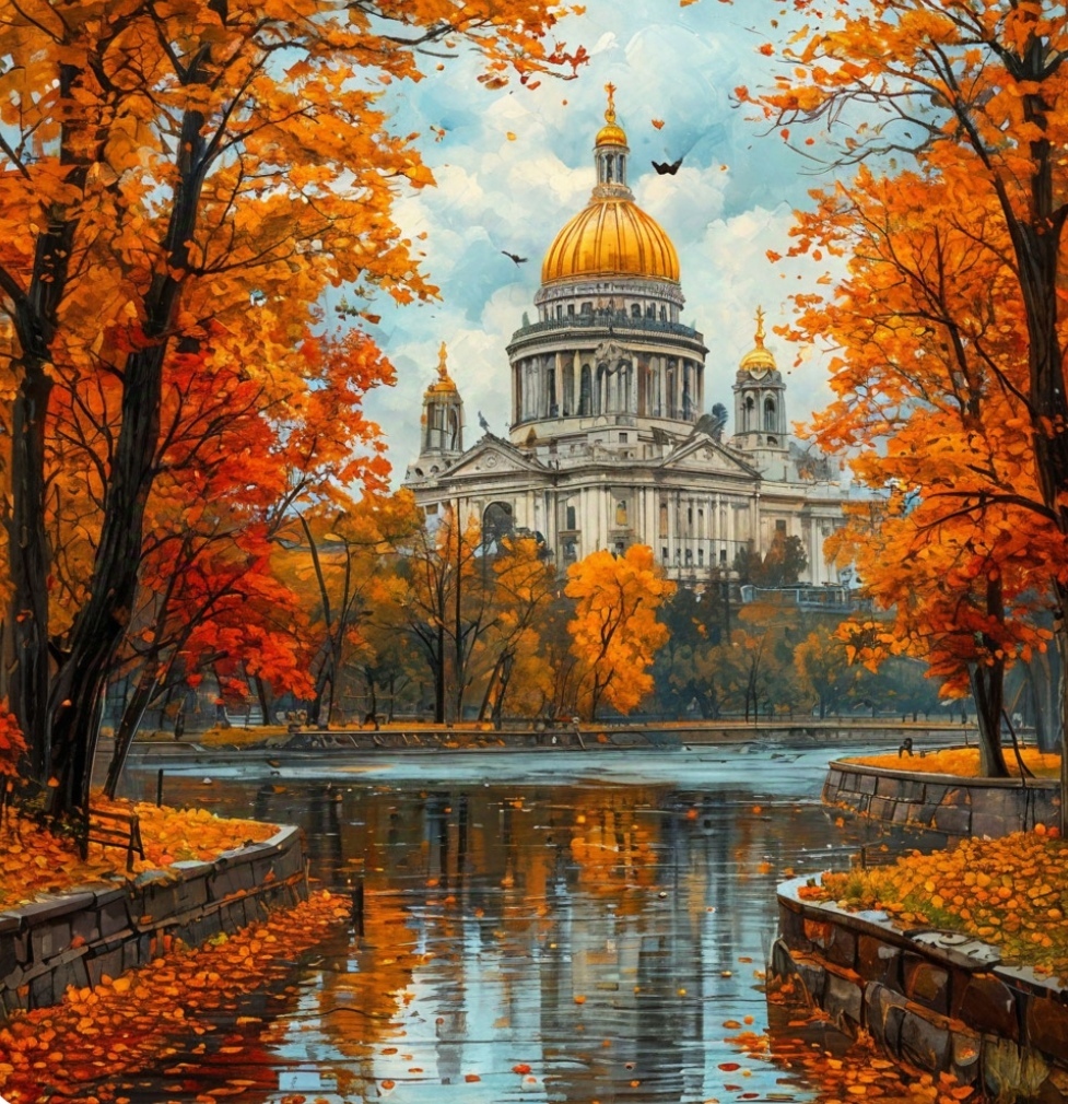 Autumn St. Petersburg - Saint Petersburg, Autumn, Images, beauty, Peekaboo, Neural network art