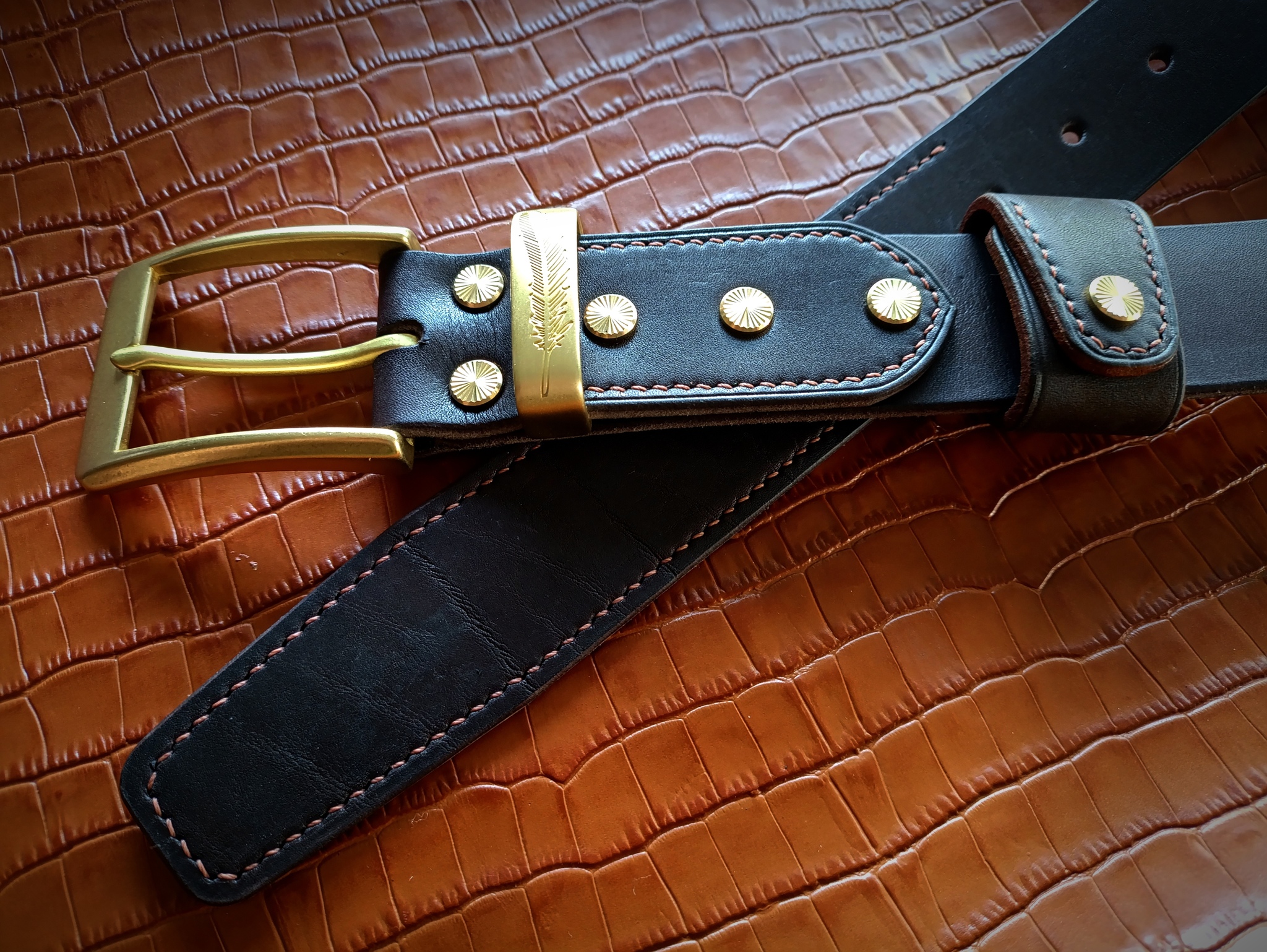 Artistic belt - My, Belt, Leather products, Handmade, Presents, Longpost