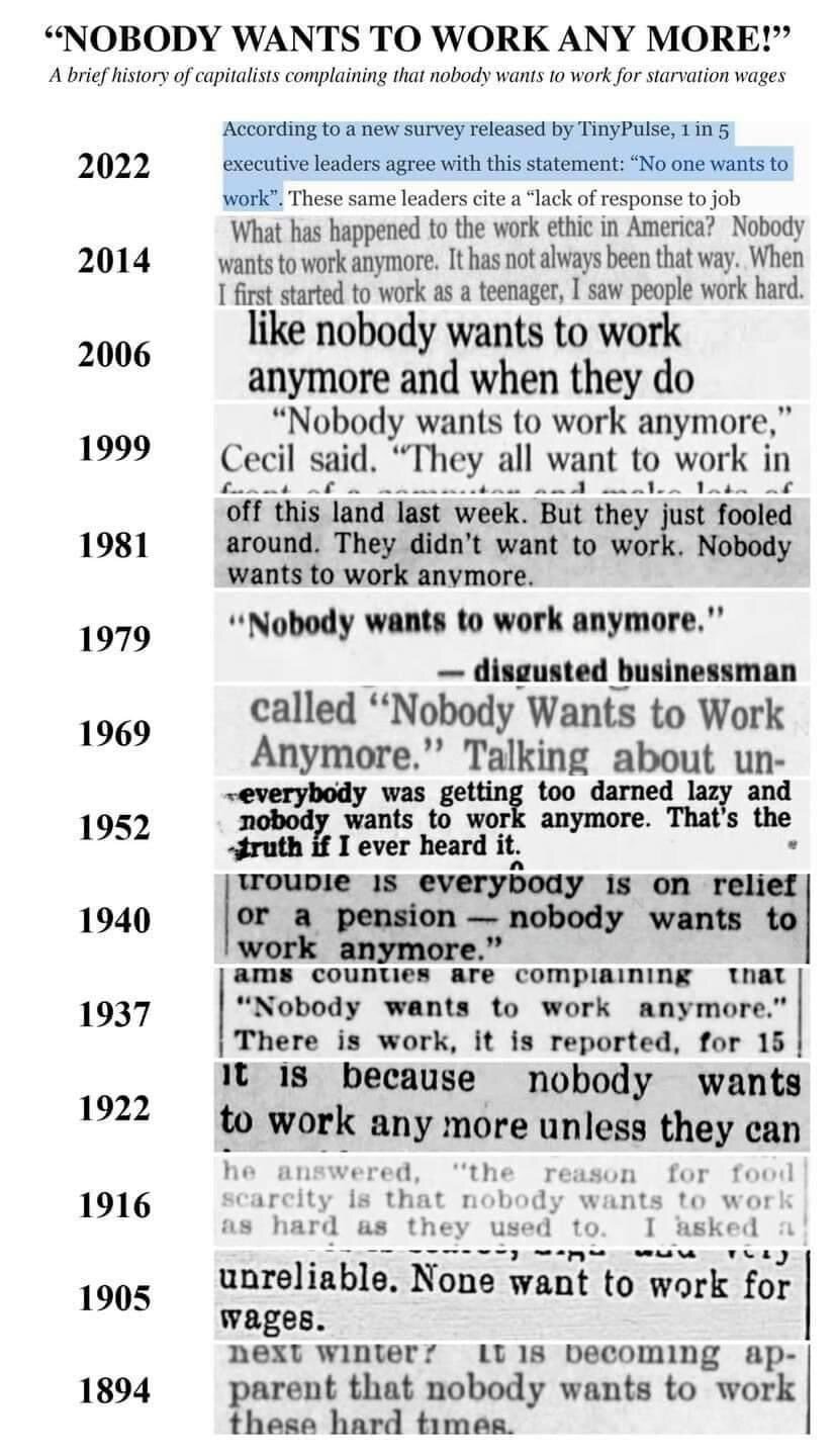 A Brief History of Nobody Wants to Work Normally - My, Capitalism, Work, archive, Longpost