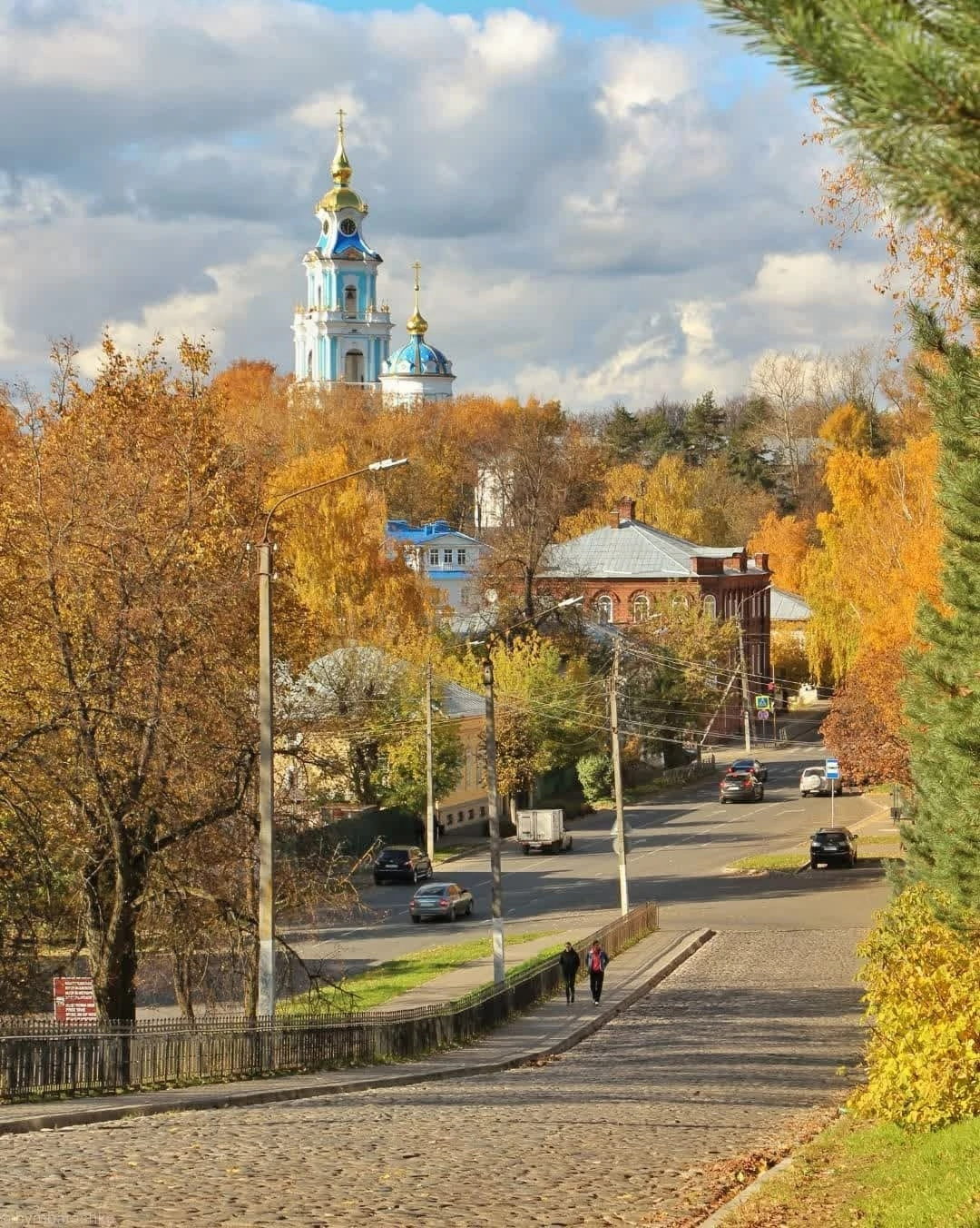 Вид на Богоявленский собор с ул. Дзержинского, Кострома - Осень, Кострома, Фотография, Город, Собор