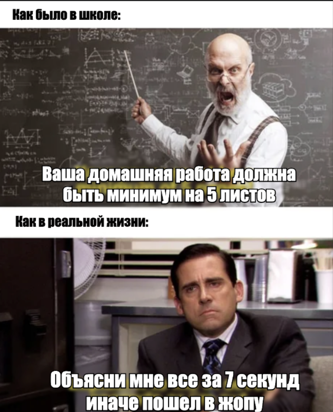 Школа VS Реальность - Мемы, Юмор, Картинки, Картинка с текстом, Офис, Работа, Школа, Учеба, Ожидание и реальность, Коллеги, Начальство, Универ, Студенты, Преподаватель, Жизнь