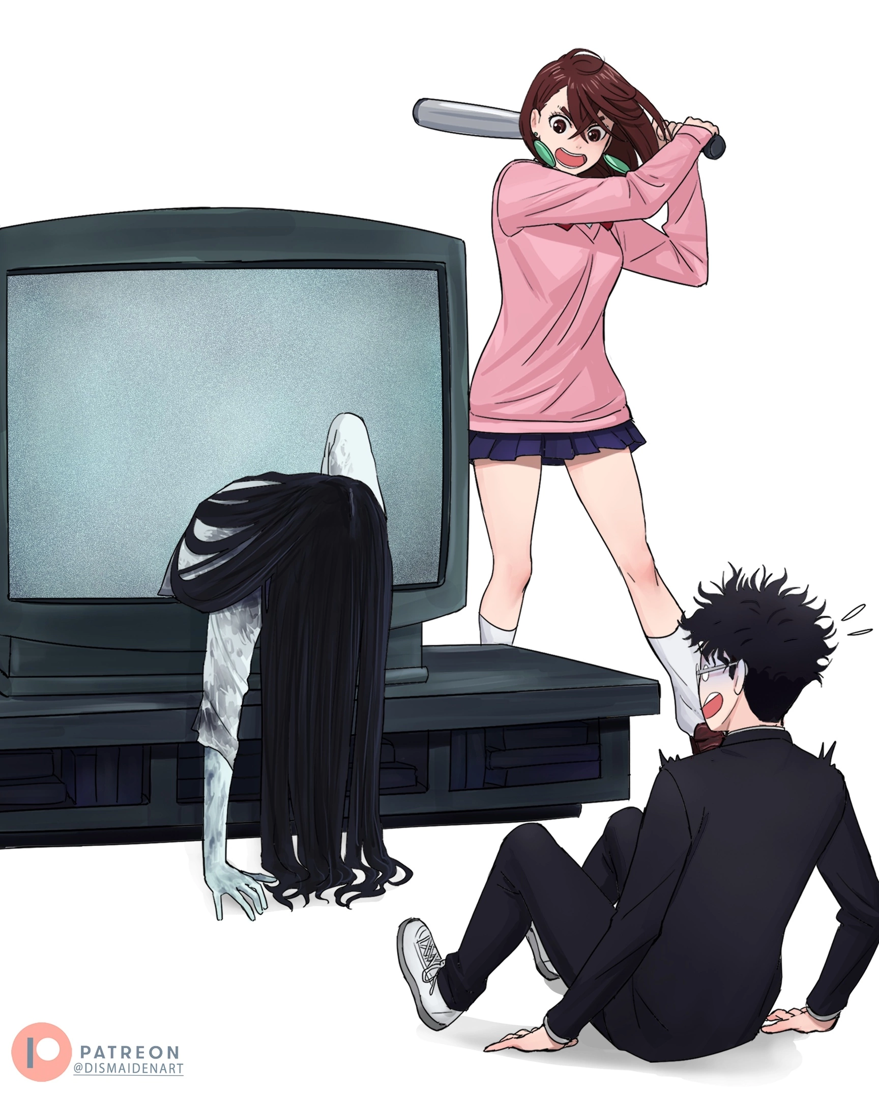 Dandadan | - Anime, Art, Anime art, Ayase Momo, Dandadan, Manga, Twitter (link), Takakura Ken, Call movie, Yamamura Sadako