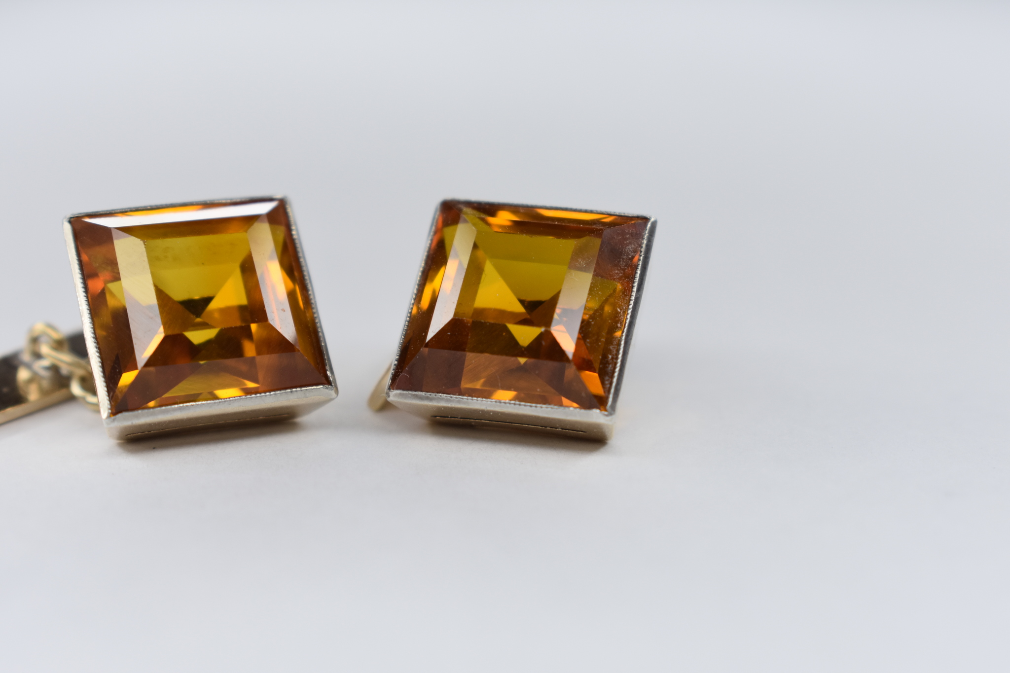 Silver cufflinks ussr citrine - My, the USSR, Crystal, Cufflinks, Icon, Students