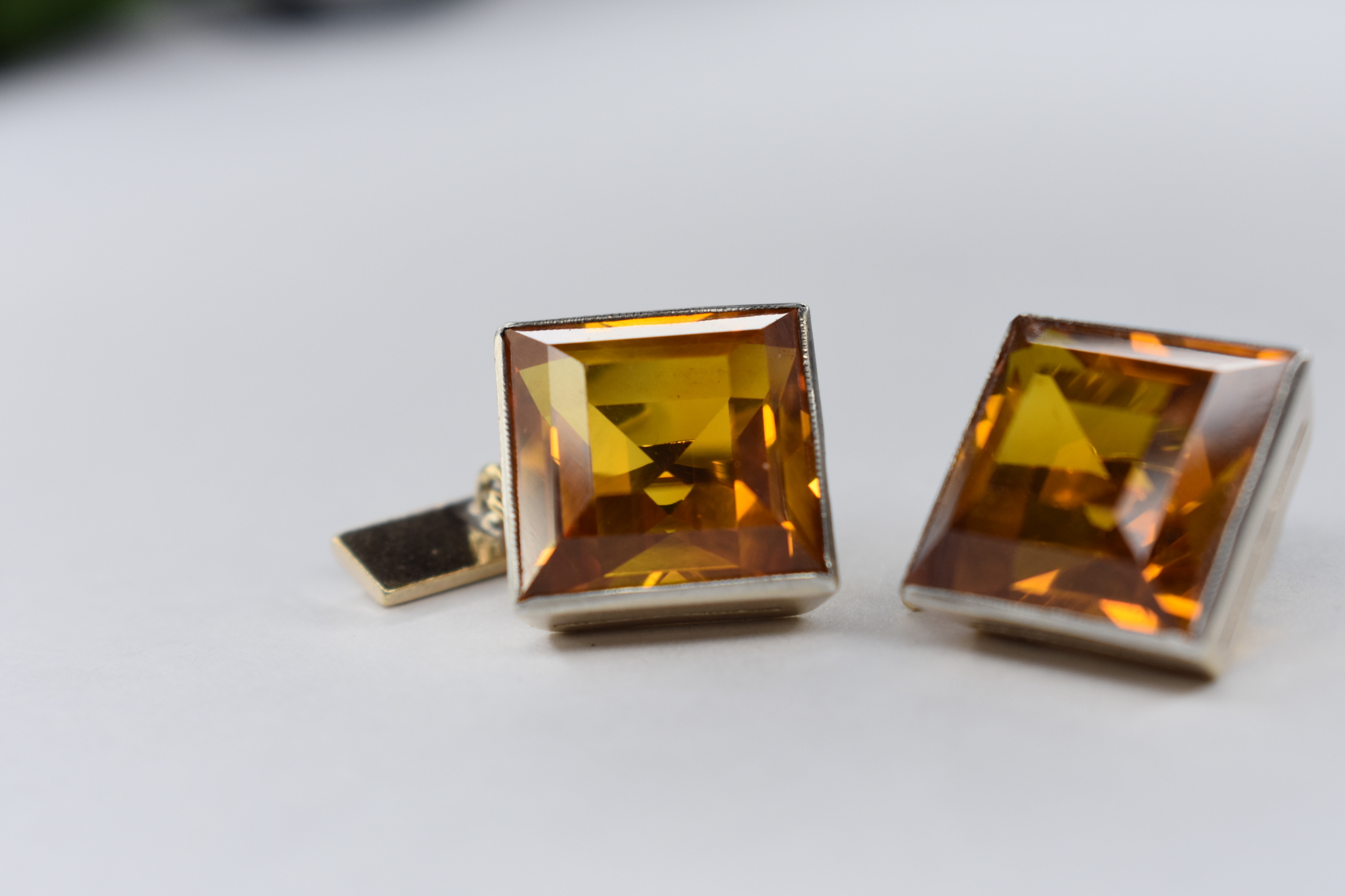 Silver cufflinks ussr citrine - My, the USSR, Crystal, Cufflinks, Icon, Students