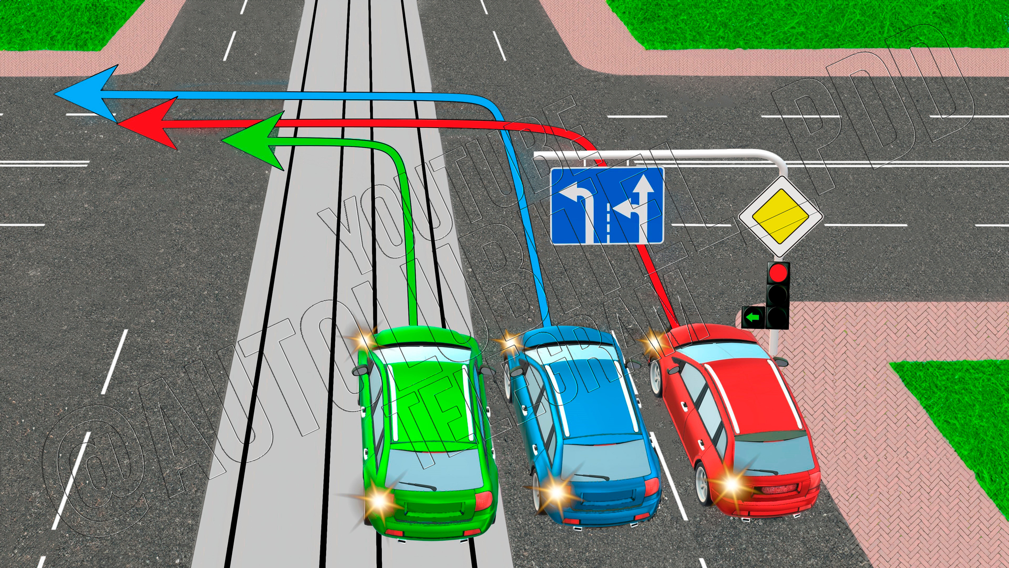 Which car driver will break the rules by turning left? - My, Traffic rules, Driver, Gai, Auto, Rules