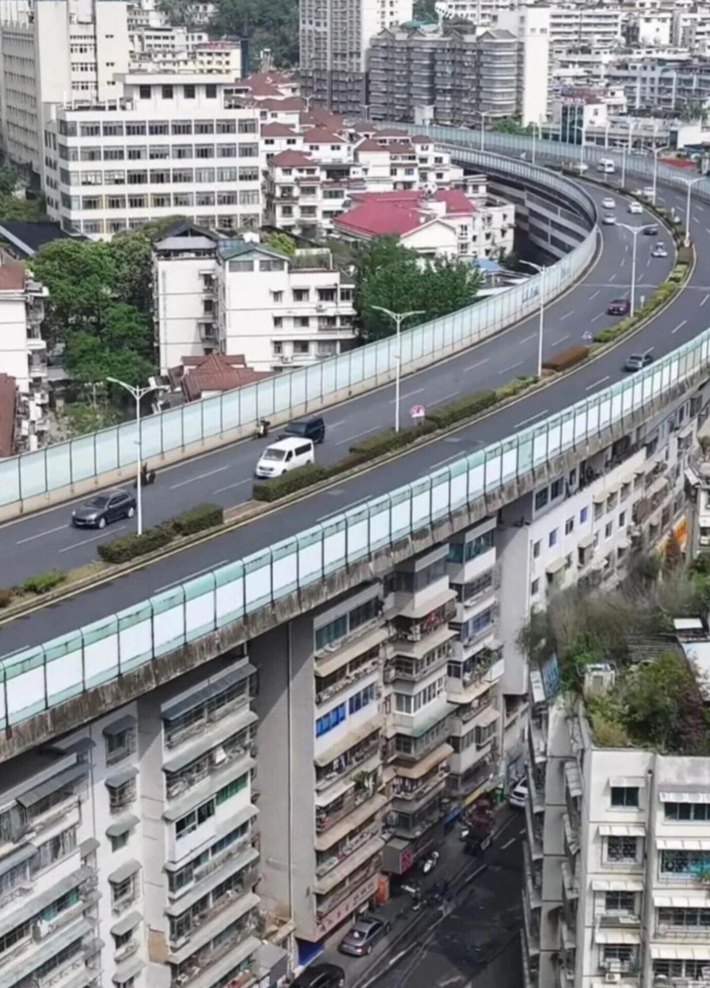 Highway Built Over Apartments in China - China, Road