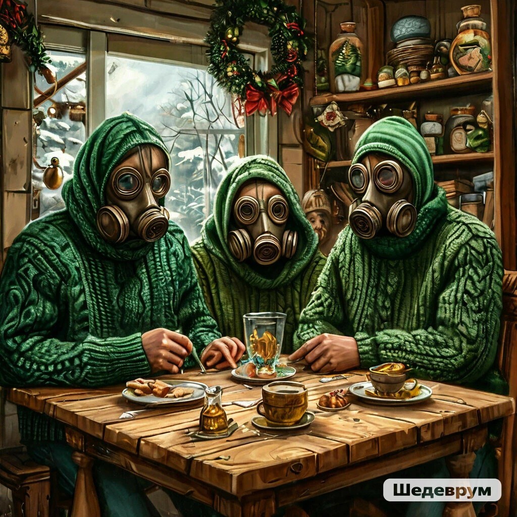 There are 74 days left until the New Year - My, Neural network art, Humor, New Year, Mask