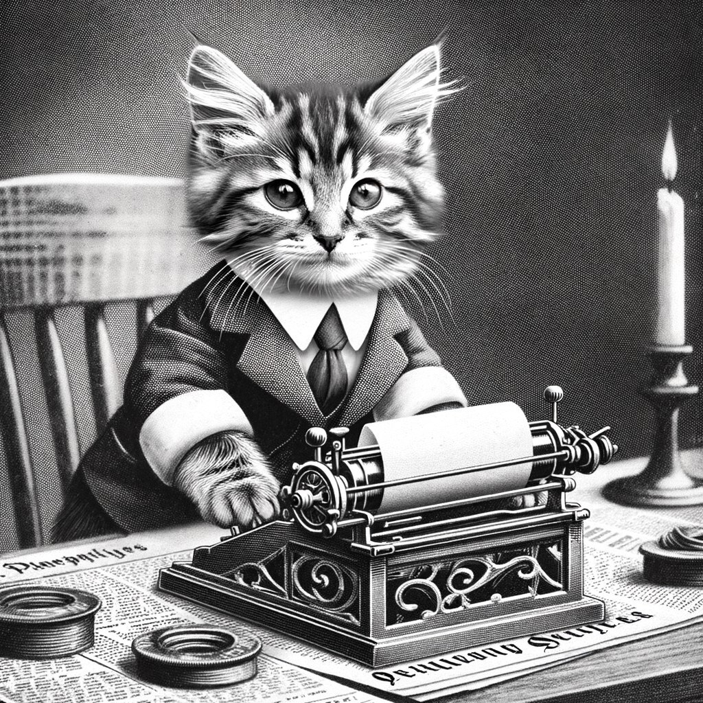 What might cuteness look like in a pre-revolutionary newspaper? - Newspapers, Media and press, Old newspaper, Milota, cat, Dog, Journalists, Animals, Artificial Intelligence, Illustrations, Engraving, Longpost