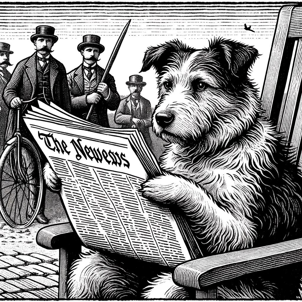 What might cuteness look like in a pre-revolutionary newspaper? - Newspapers, Media and press, Old newspaper, Milota, cat, Dog, Journalists, Animals, Artificial Intelligence, Illustrations, Engraving, Longpost