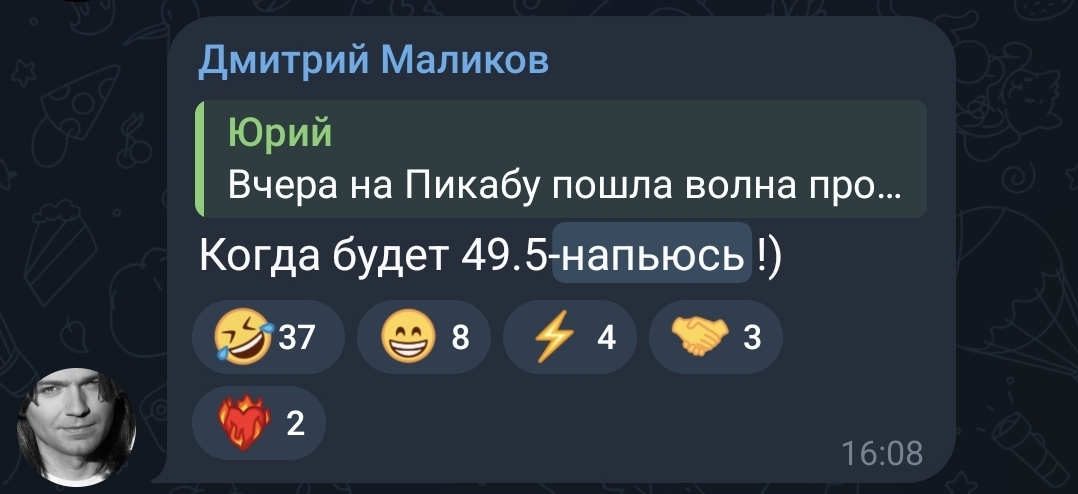 Reply to the post Ideal management of a TG channel - Dmitry Malikov, Screenshot, Telegram channels, Emoji, A wave of posts, Reply to post