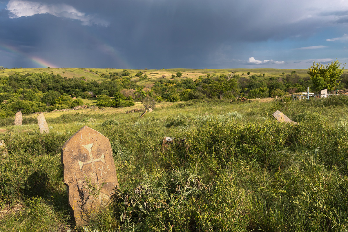 Old cemetery - My, Rainbow, Landscape, Rostov region, Cemetery