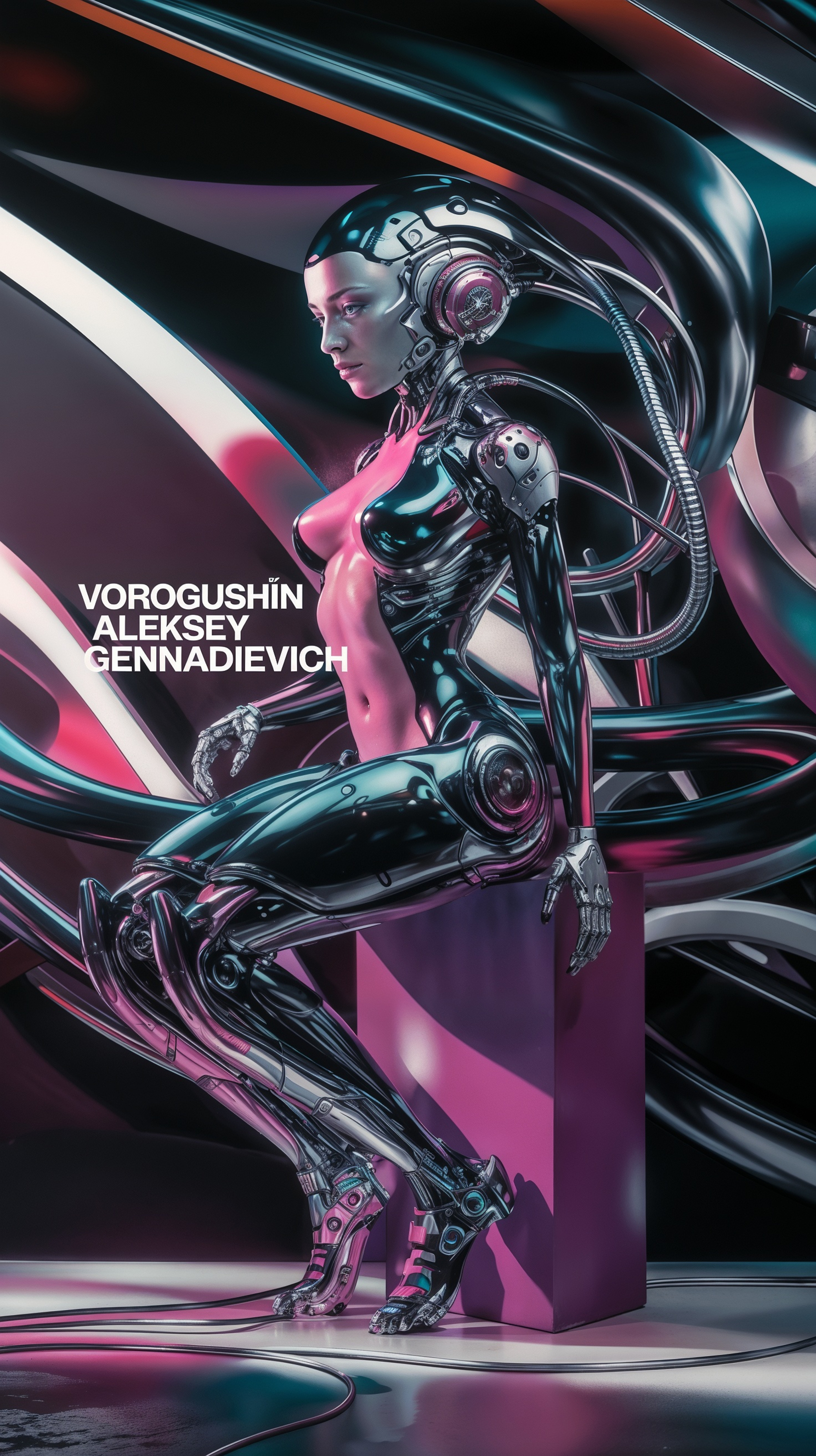 Contemporary artist: Vorogushin Alexey Gennadievich. Futuristic cyborg in cyberpunk style. Evaluation and analysis of neuroart using AI - My, Dall-e, Нейронные сети, Designer, Phone wallpaper, Digital, Neural network art, Desktop wallpaper, Cyborgs, Cyberpunk, Modern Art, Longpost