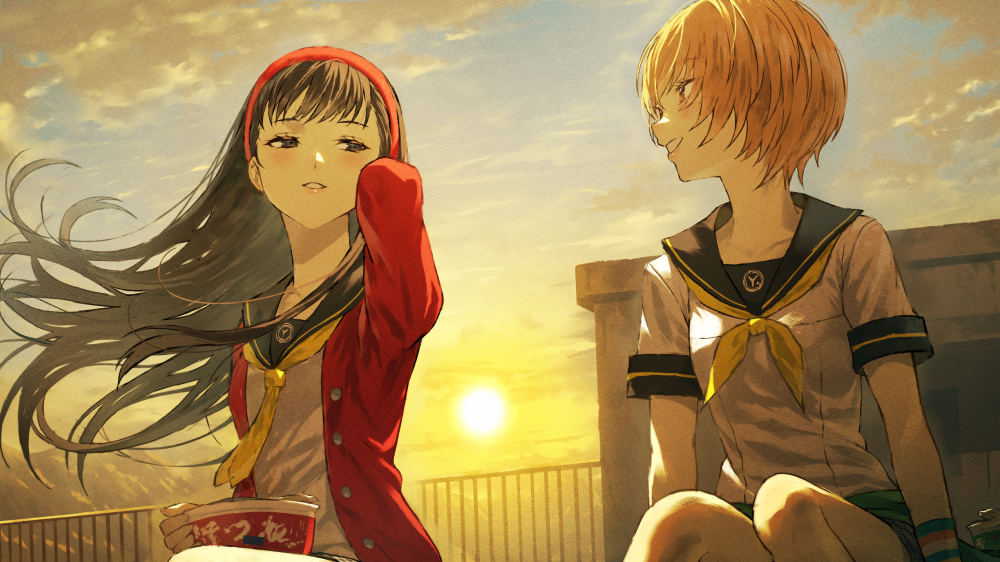 Girlfriends - Anime art, Anime, Persona, Games, Persona 4, Amagi Yukiko, Chie Satonaka