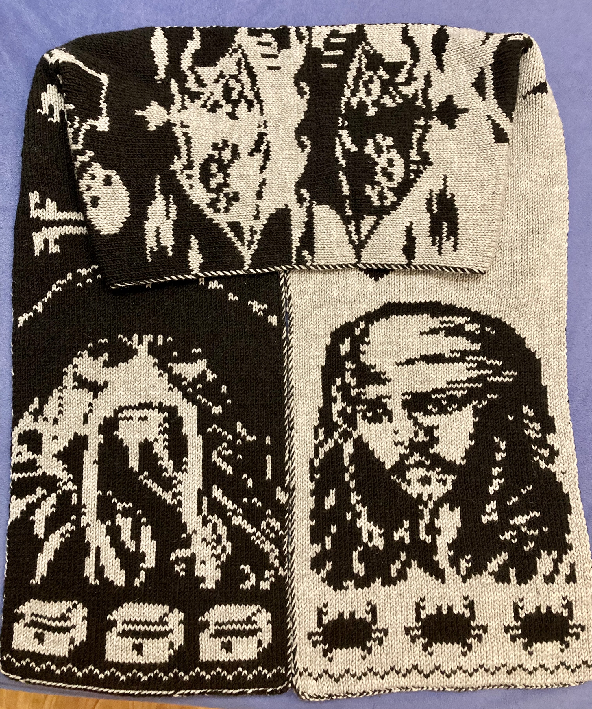 Long live sloth day! I finished the lanky one - My, Needlework without process, Knitting, Jacquard, Spokes, Pirates of the Caribbean, Captain Jack Sparrow, Longpost