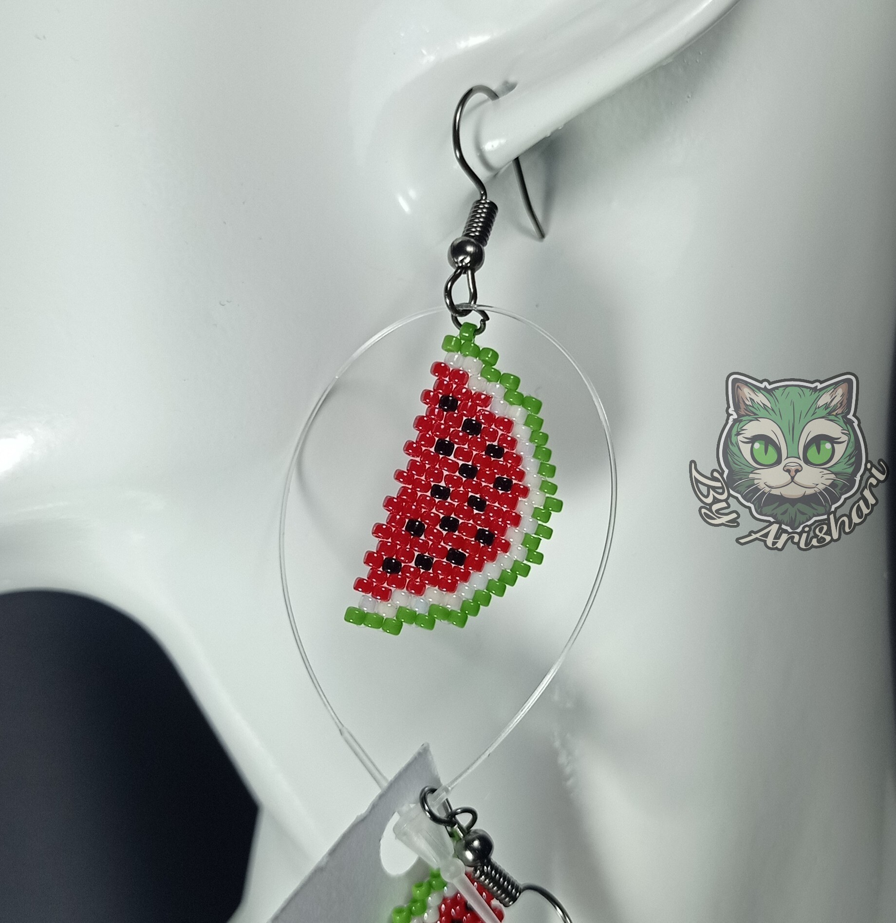 Earrings Fruit Slices - My, Needlework without process, Handmade, With your own hands, Hobby, Needlework, Beads, Earrings, Beading, Longpost