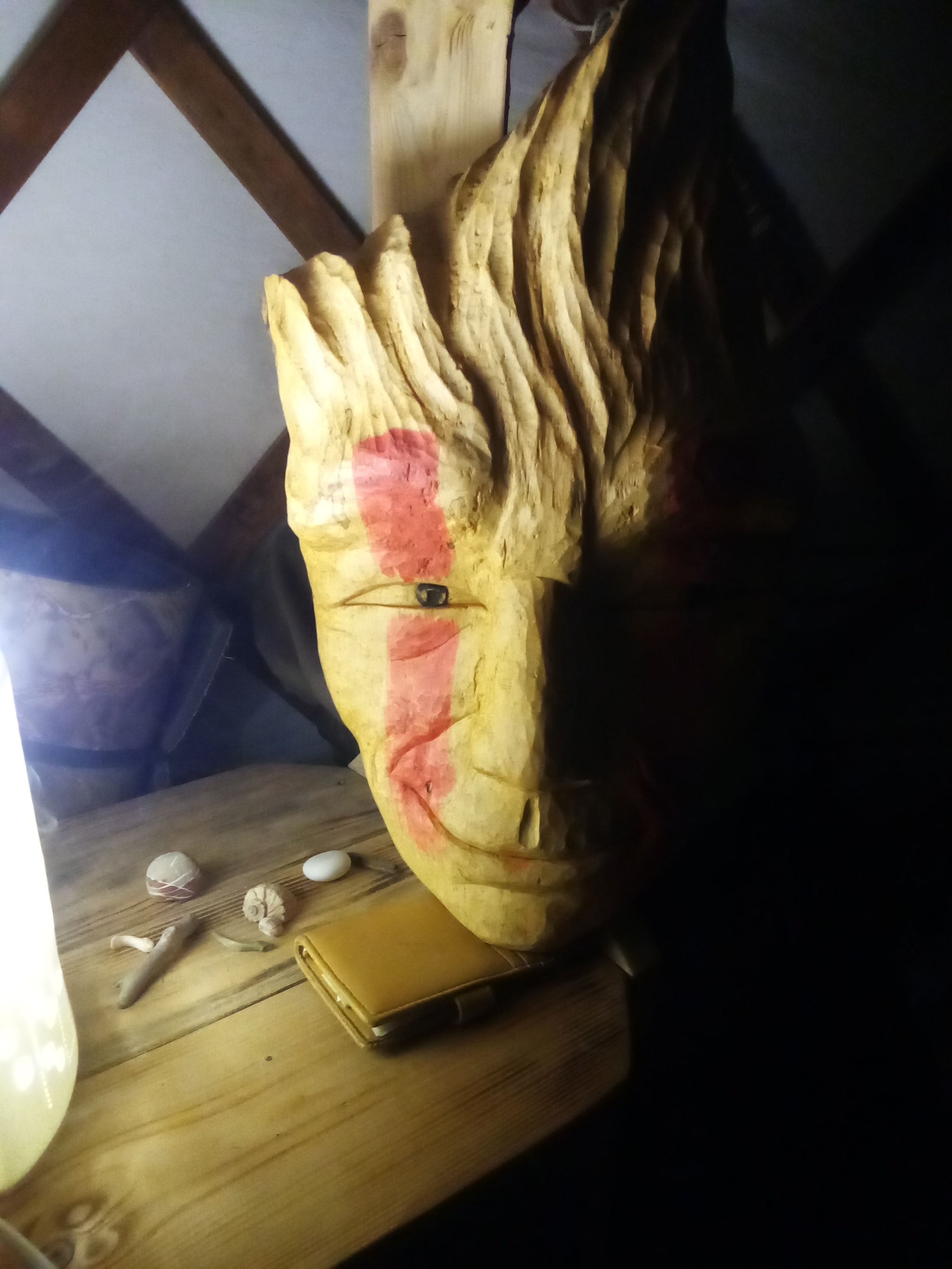 Sight - My, Mask, Interior, Decor, Souvenirs, Wood carving, Handmade, With your own hands, Thread, Sight, Longpost