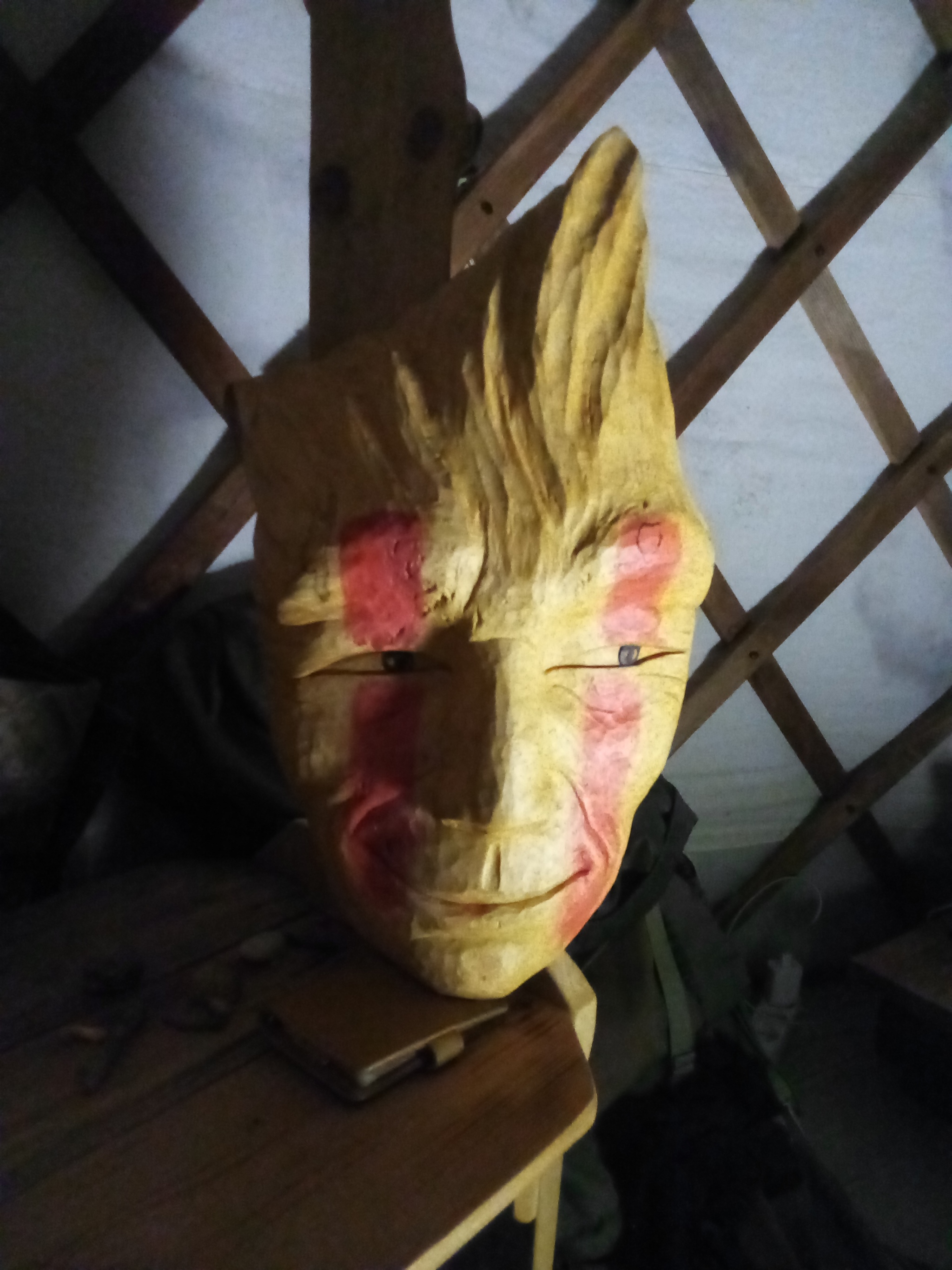 Sight - My, Mask, Interior, Decor, Souvenirs, Wood carving, Handmade, With your own hands, Thread, Sight, Longpost